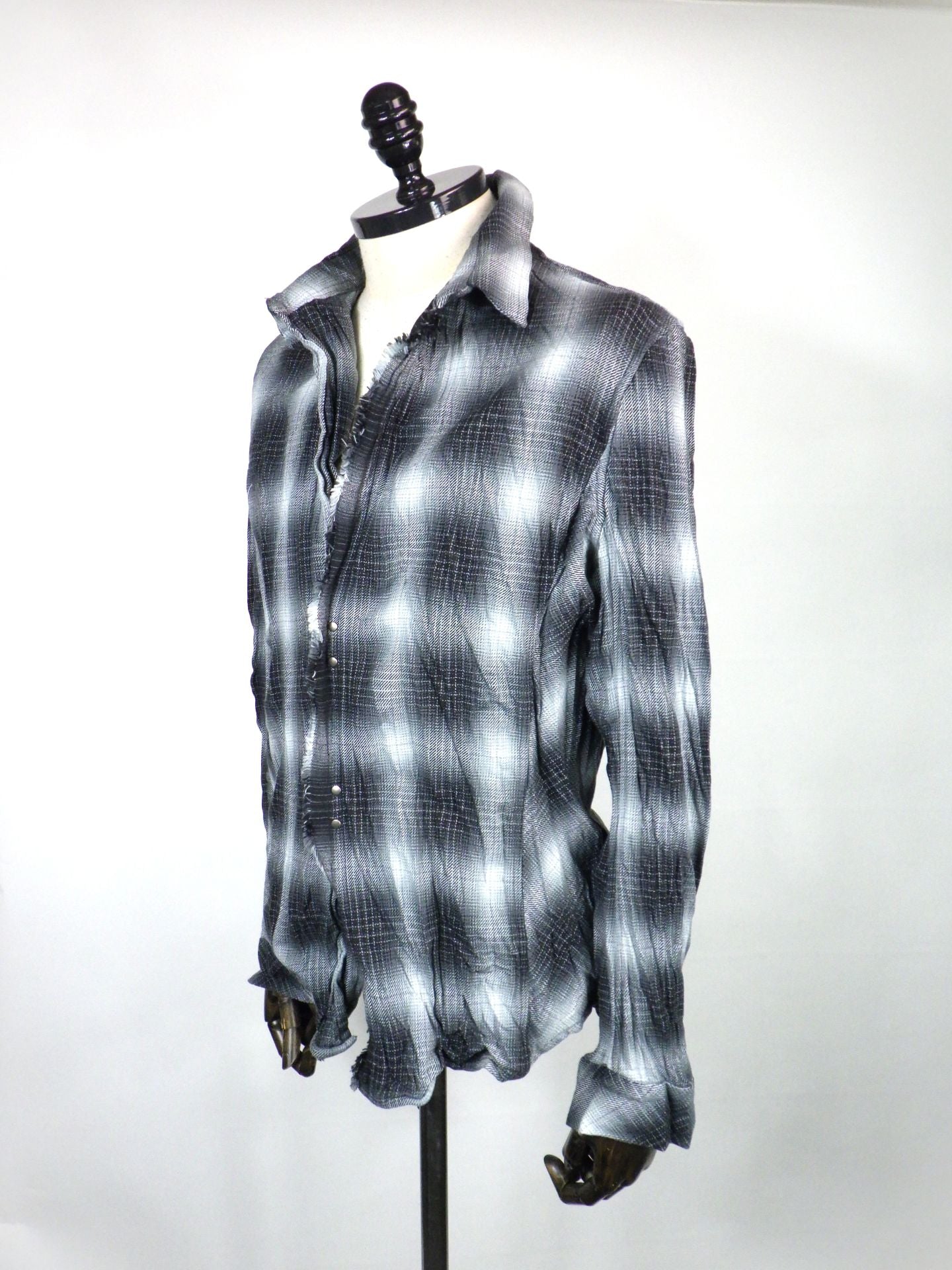 wjk　2フックチェックシャツ　4899ch90h-BK