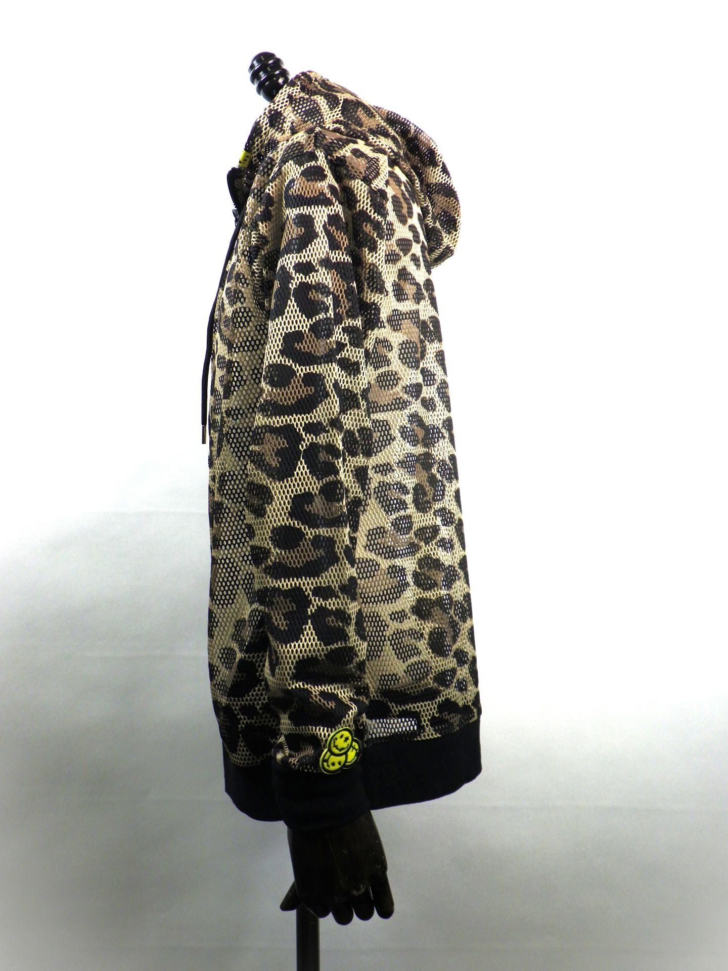 STUD MUFFIN　レオパードメッシュ スマイリーパッチ ジップパーカー　614-02864