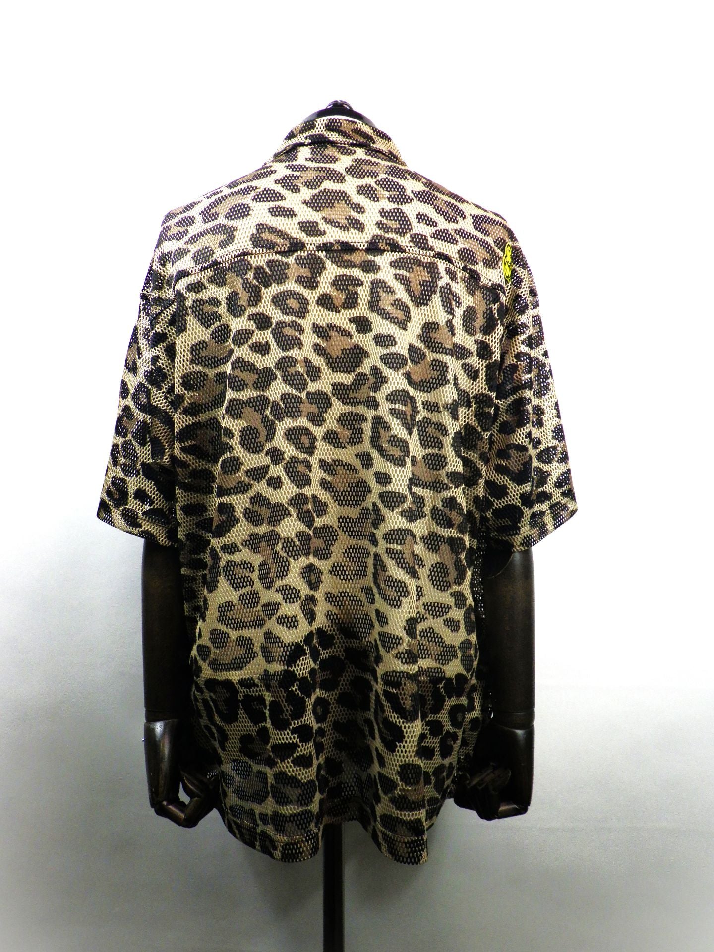 STUD MUFFIN　レオパードメッシュ スマイリーパッチオーバーサイズシャツ　614-01148