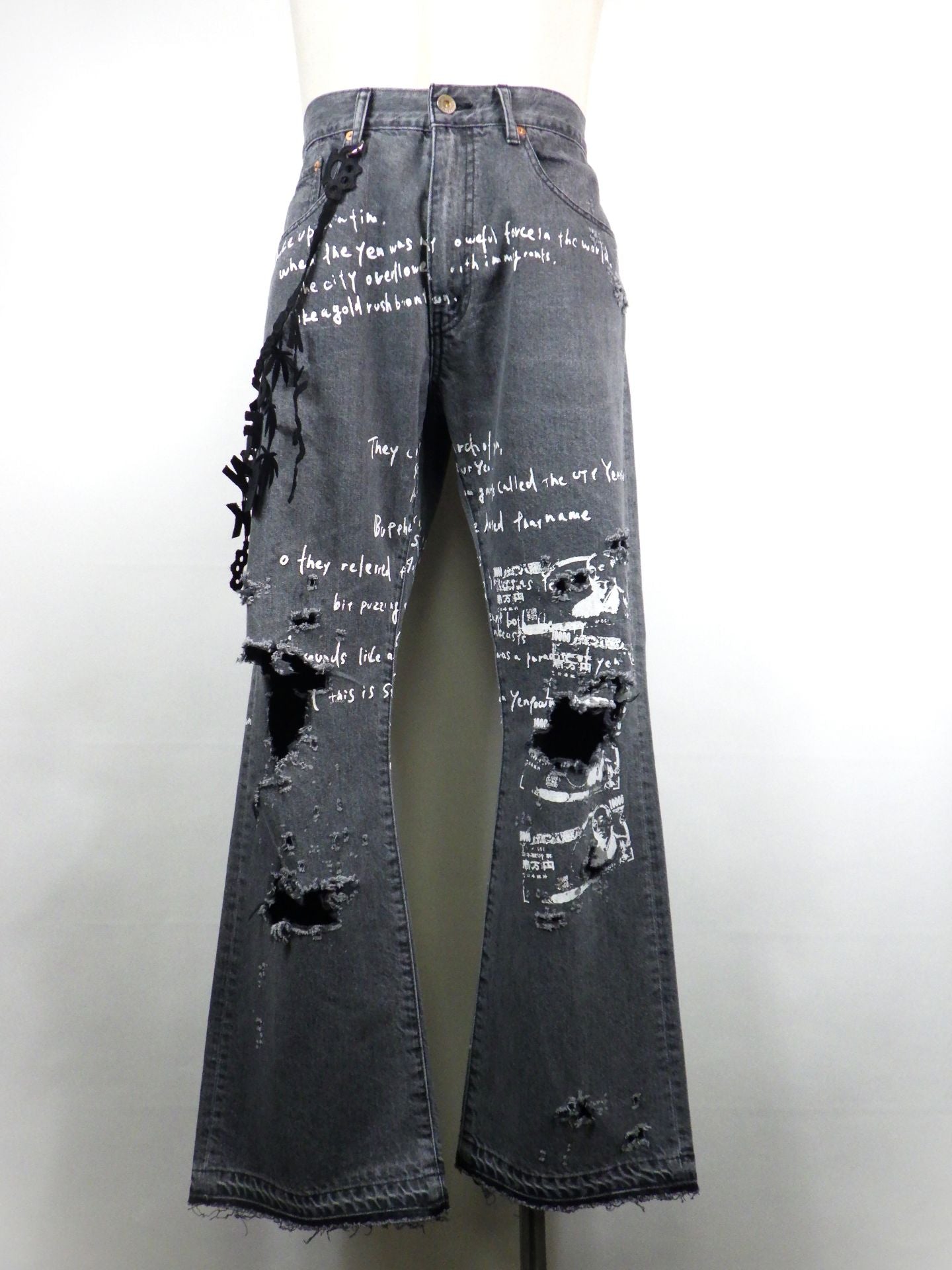 SEVESKIG　Distressed Flare YTB Denim Pants　PT-SV-NRS-1002-BK