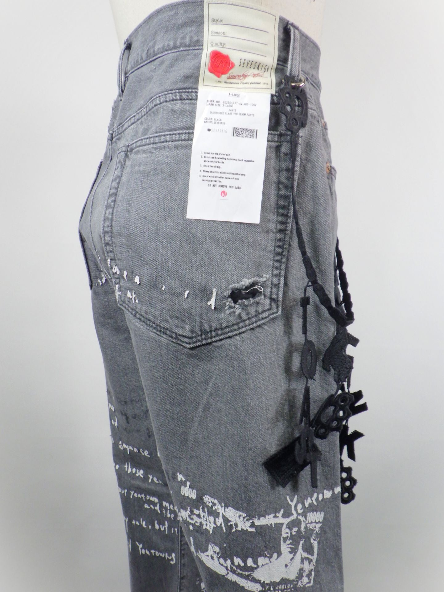 SEVESKIG　Distressed Flare YTB Denim Pants　PT-SV-NRS-1002-BK