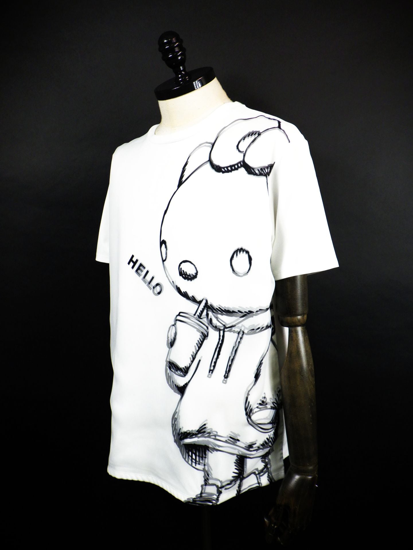 TRIPPY ART　KITTY SKETCH Tシャツ　TR-095-WH