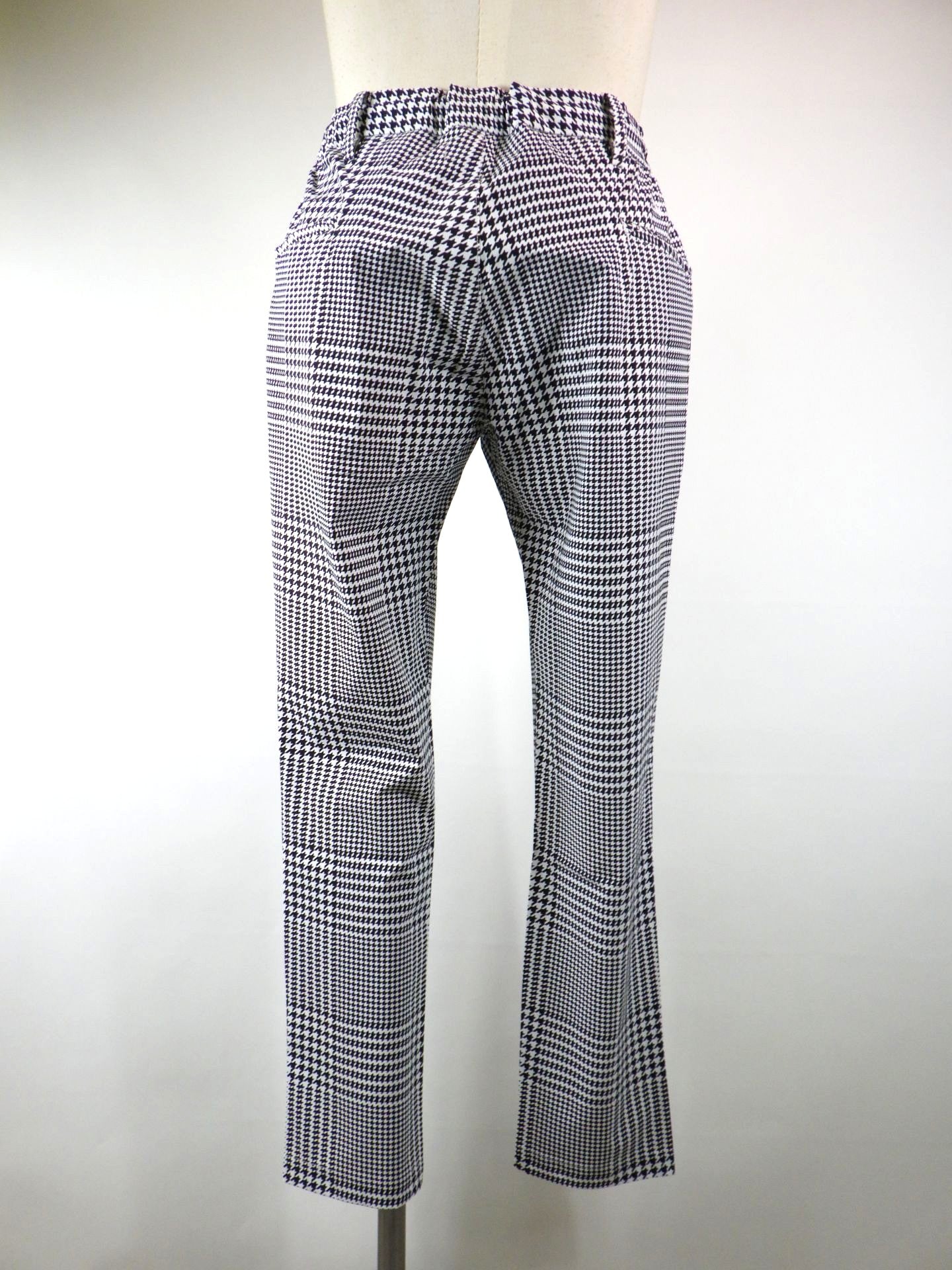 1PIU1UGUALE3 RELAX　接触冷感グレンチェックナイロンスラックス　USB-26062-WH×BK