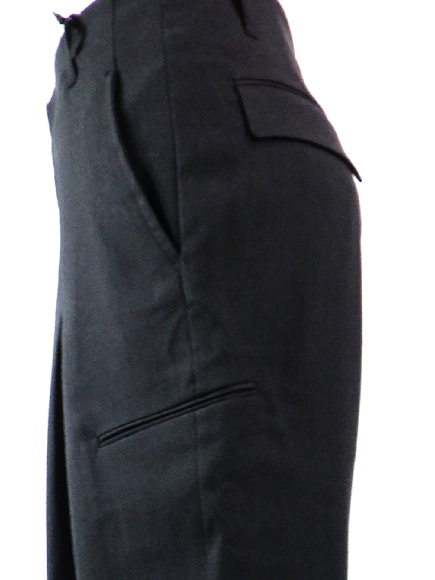 1PIU1UGUALE3 RELAX　リネンブレンドディープタックワイドパンツ　USB-26008-BK