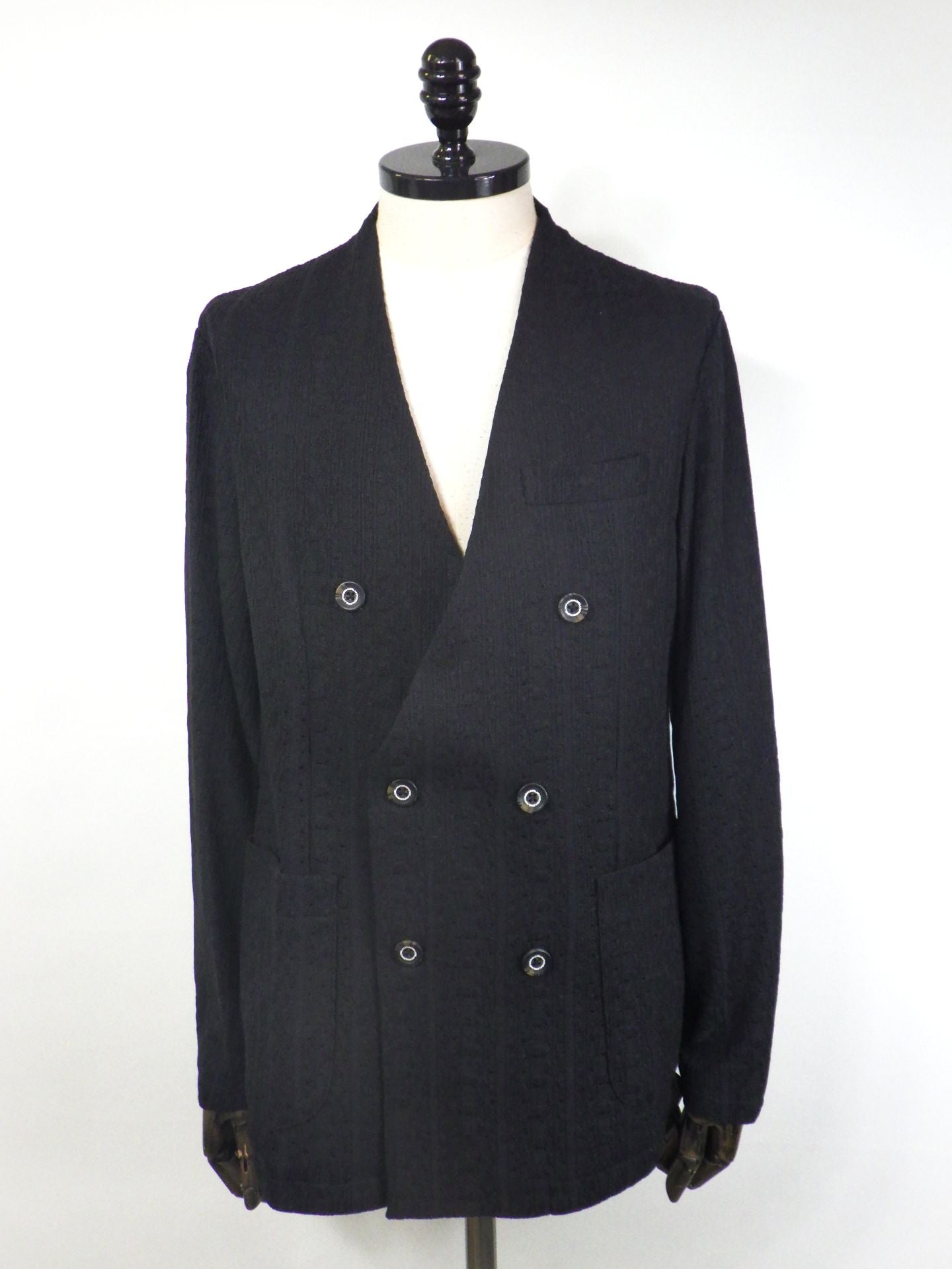 1PIU1UGUALE3 RELAX　リネンブレンドジャガードダブルジャケット　USO-26079