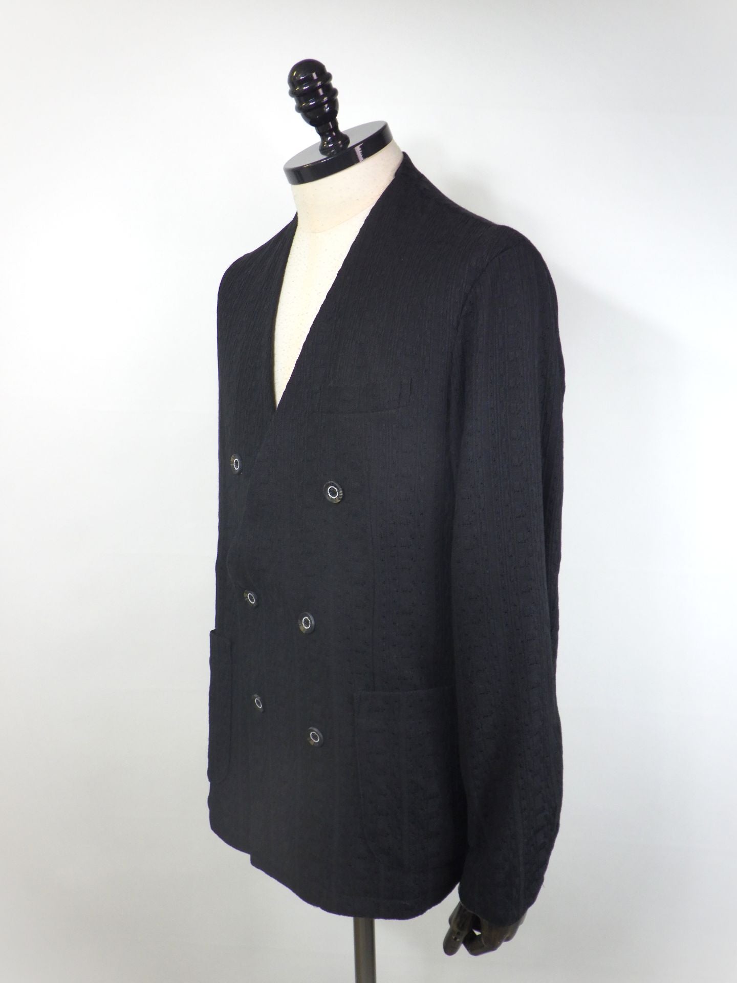 1PIU1UGUALE3 RELAX　リネンブレンドジャガードダブルジャケット　USO-26079