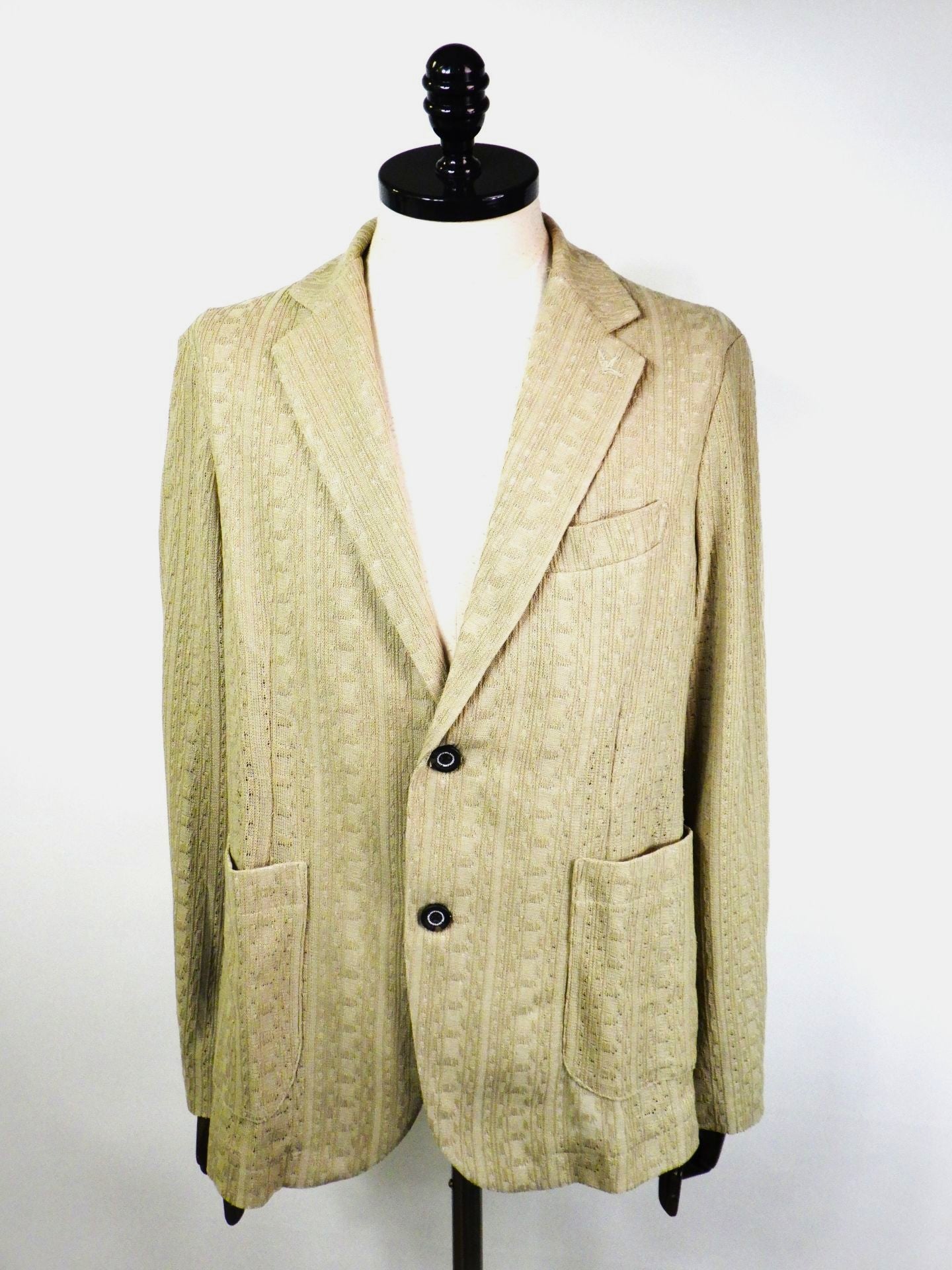 1PIU1UGUALE3 RELAX　リネンブレンドジャガードジャケット　USO-26025-BEG