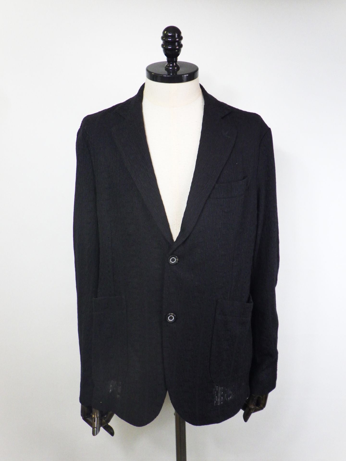 1PIU1UGUALE3 RELAX　リネンブレンドジャガードジャケット　USO-26025-BK