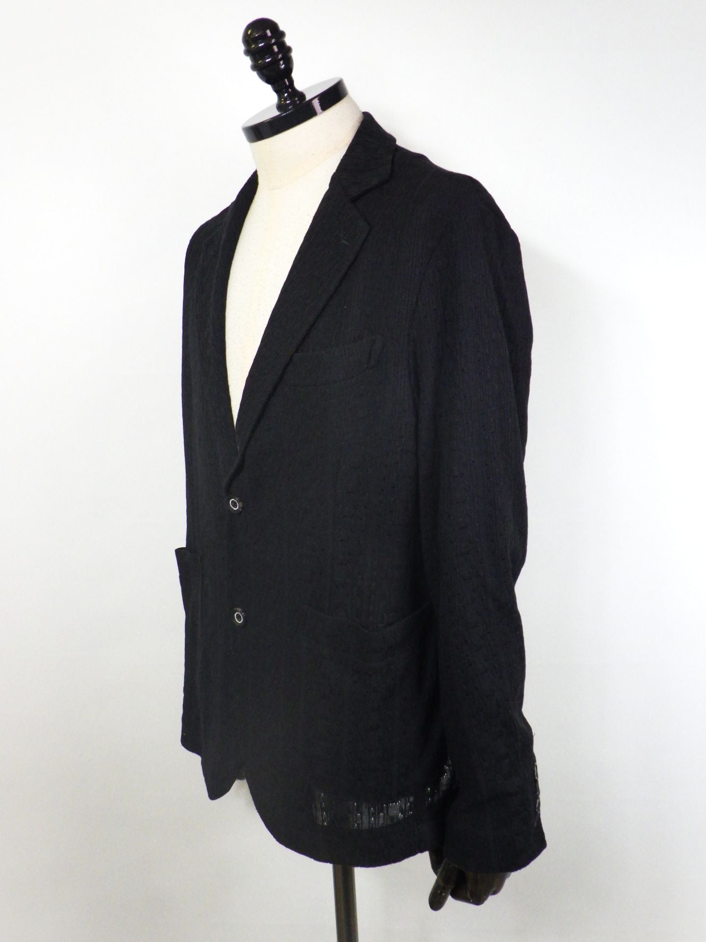 1PIU1UGUALE3 RELAX　リネンブレンドジャガードジャケット　USO-26025-BK