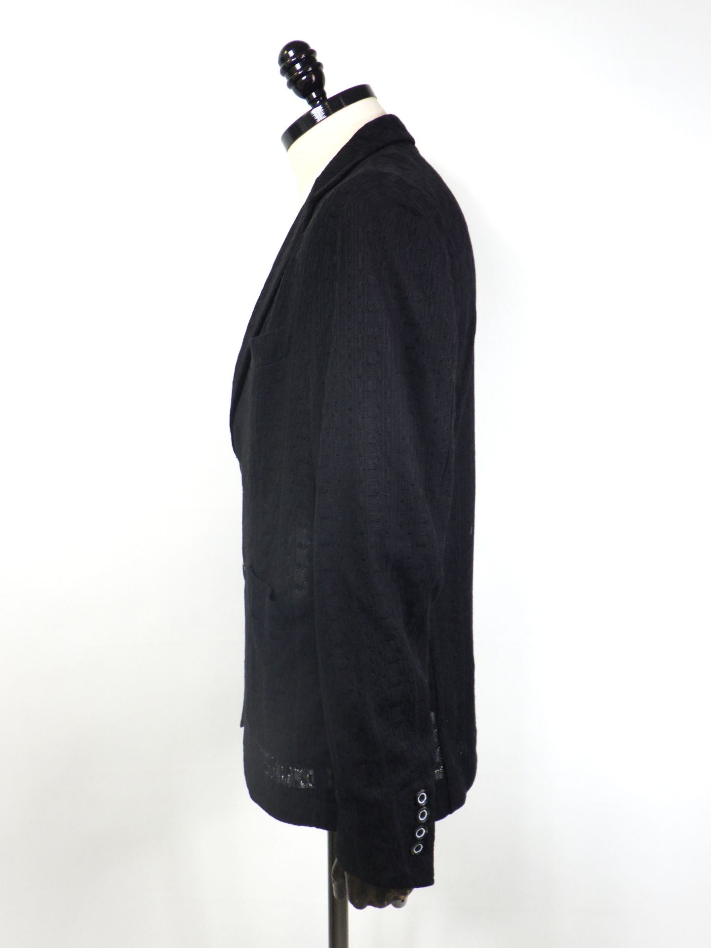 1PIU1UGUALE3 RELAX　リネンブレンドジャガードジャケット　USO-26025-BK