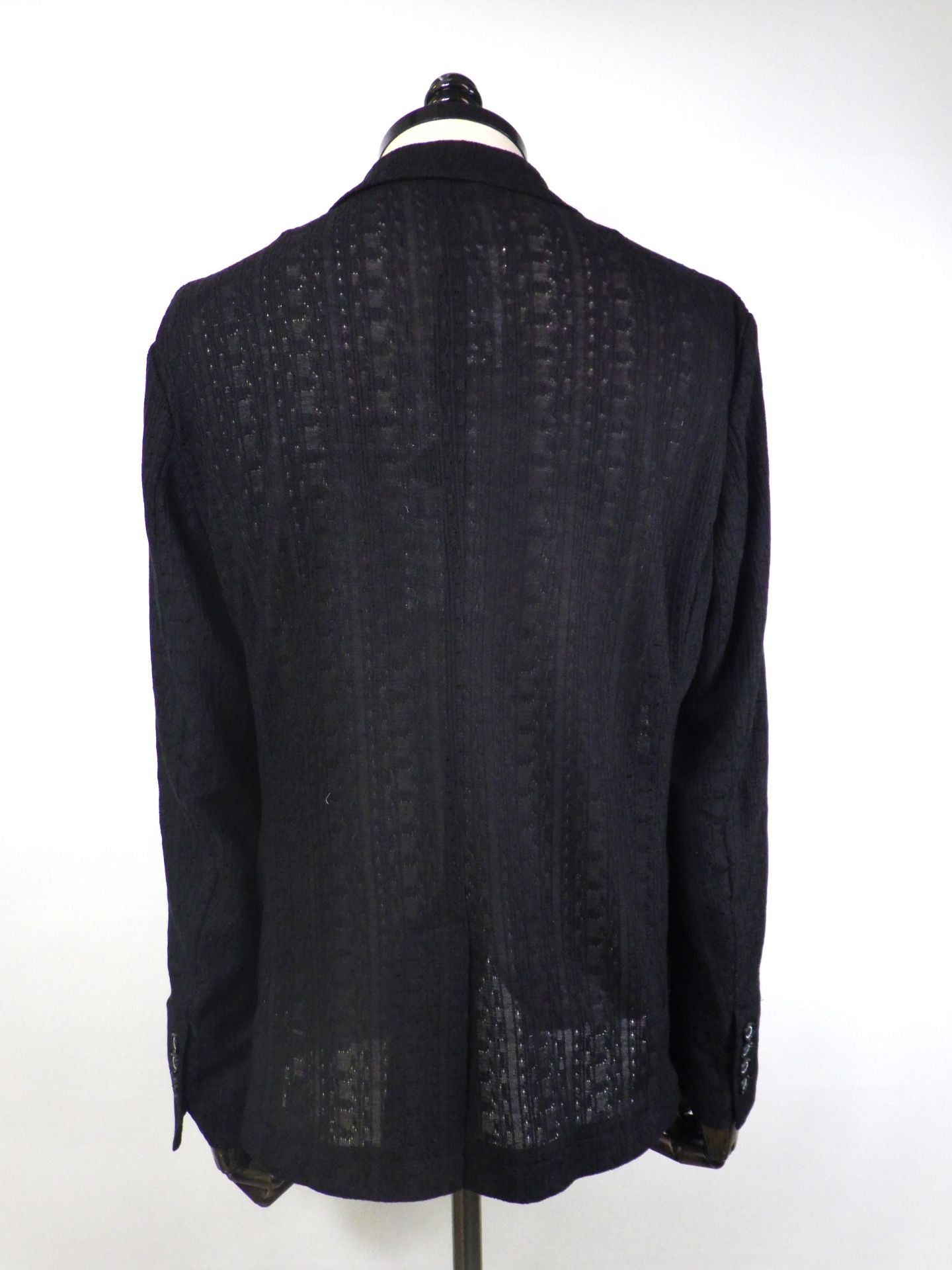 1PIU1UGUALE3 RELAX　リネンブレンドジャガードジャケット　USO-26025-BK