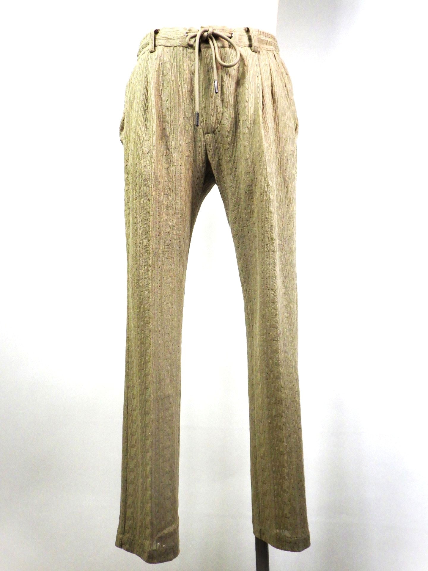 1PIU1UGUALE3 RELAX　リネンブレンドジャガードスラックス　USB-26025-BEG