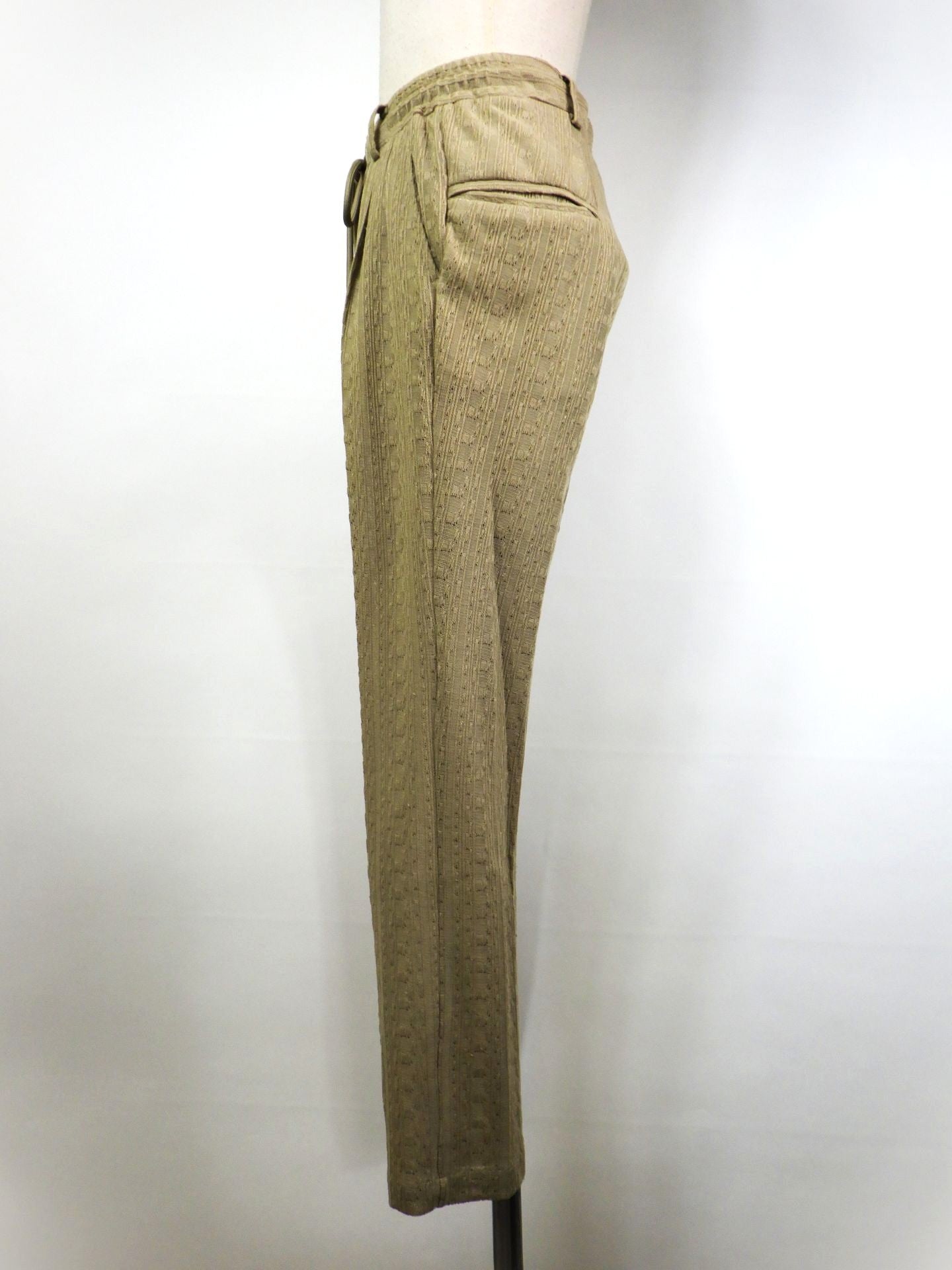 1PIU1UGUALE3 RELAX　リネンブレンドジャガードスラックス　USB-26025-BEG