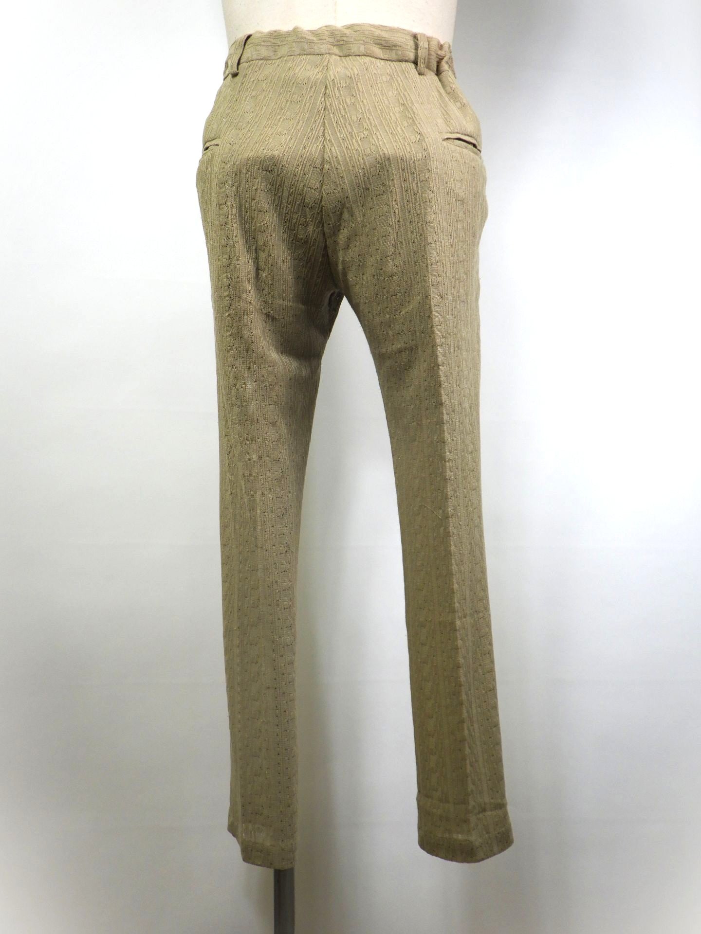 1PIU1UGUALE3 RELAX　リネンブレンドジャガードスラックス　USB-26025-BEG