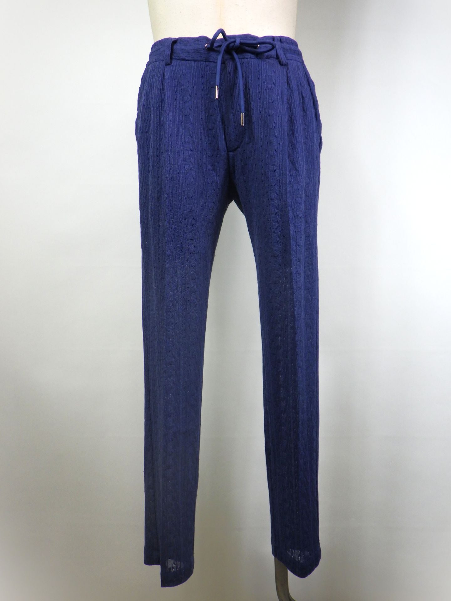 1PIU1UGUALE3 RELAX　リネンブレンドジャガードスラックス　USB-26025-BL