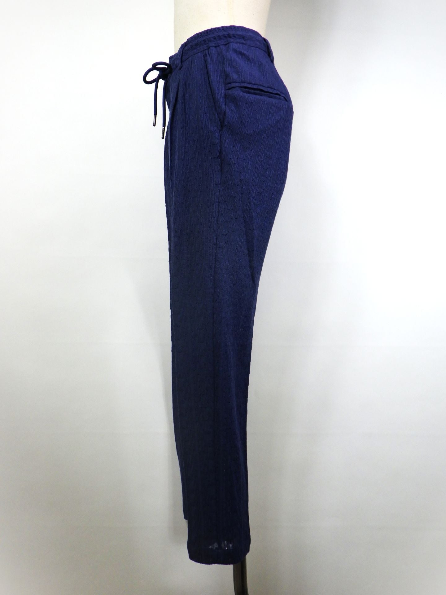 1PIU1UGUALE3 RELAX　リネンブレンドジャガードスラックス　USB-26025-BL