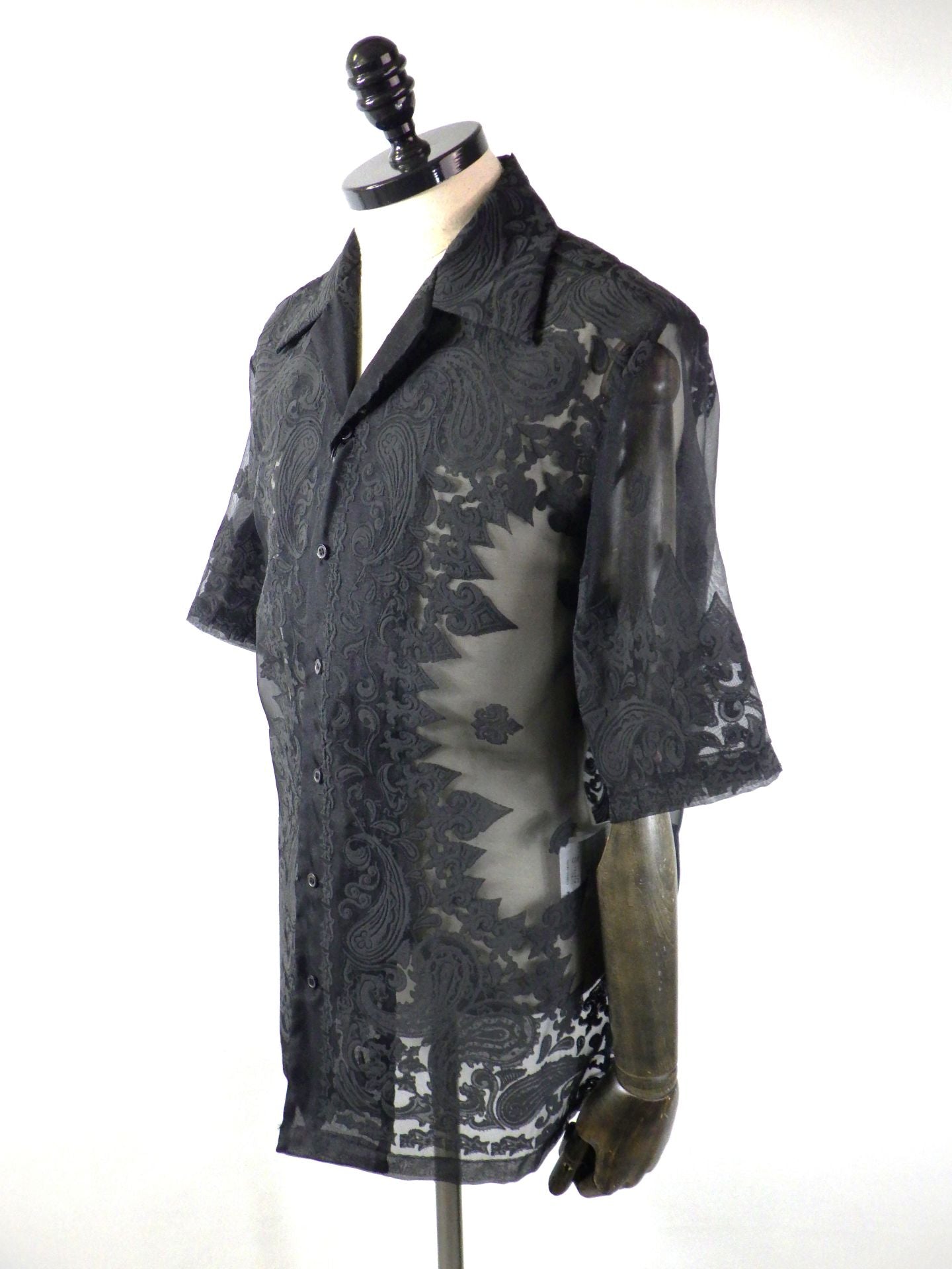 TAAKK　シアーバンダナショートスリーブシャツ　TA26SS-SH025-BK