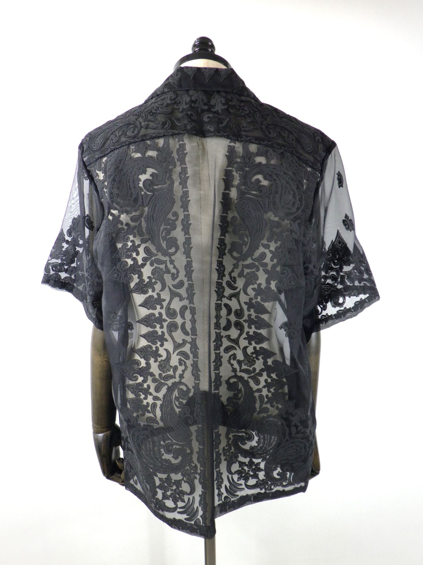 TAAKK　シアーバンダナショートスリーブシャツ　TA26SS-SH025-BK