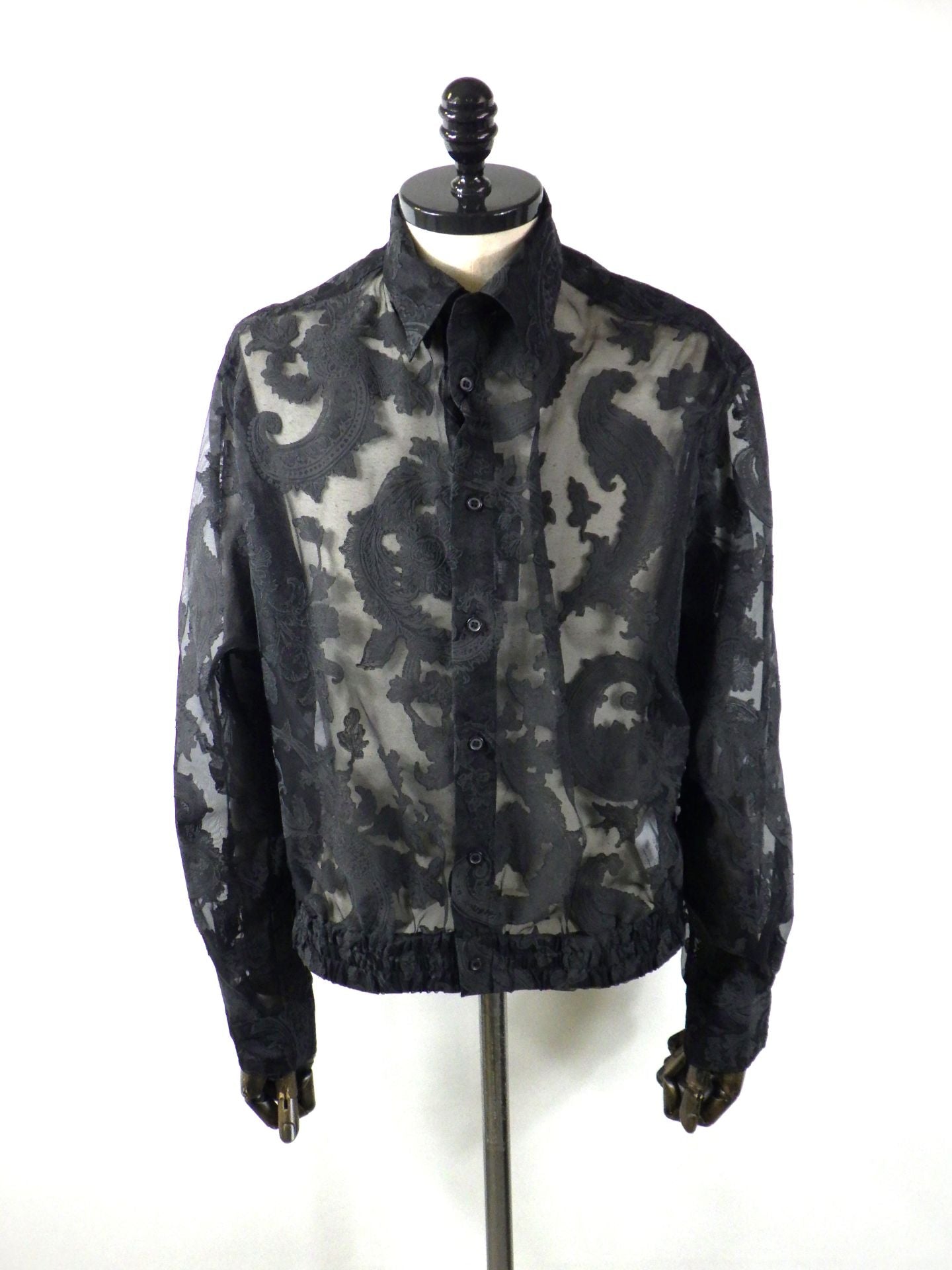 TAAKK　シアーペイズリーレギュラーシャツ　TA26SS-SH005-BK
