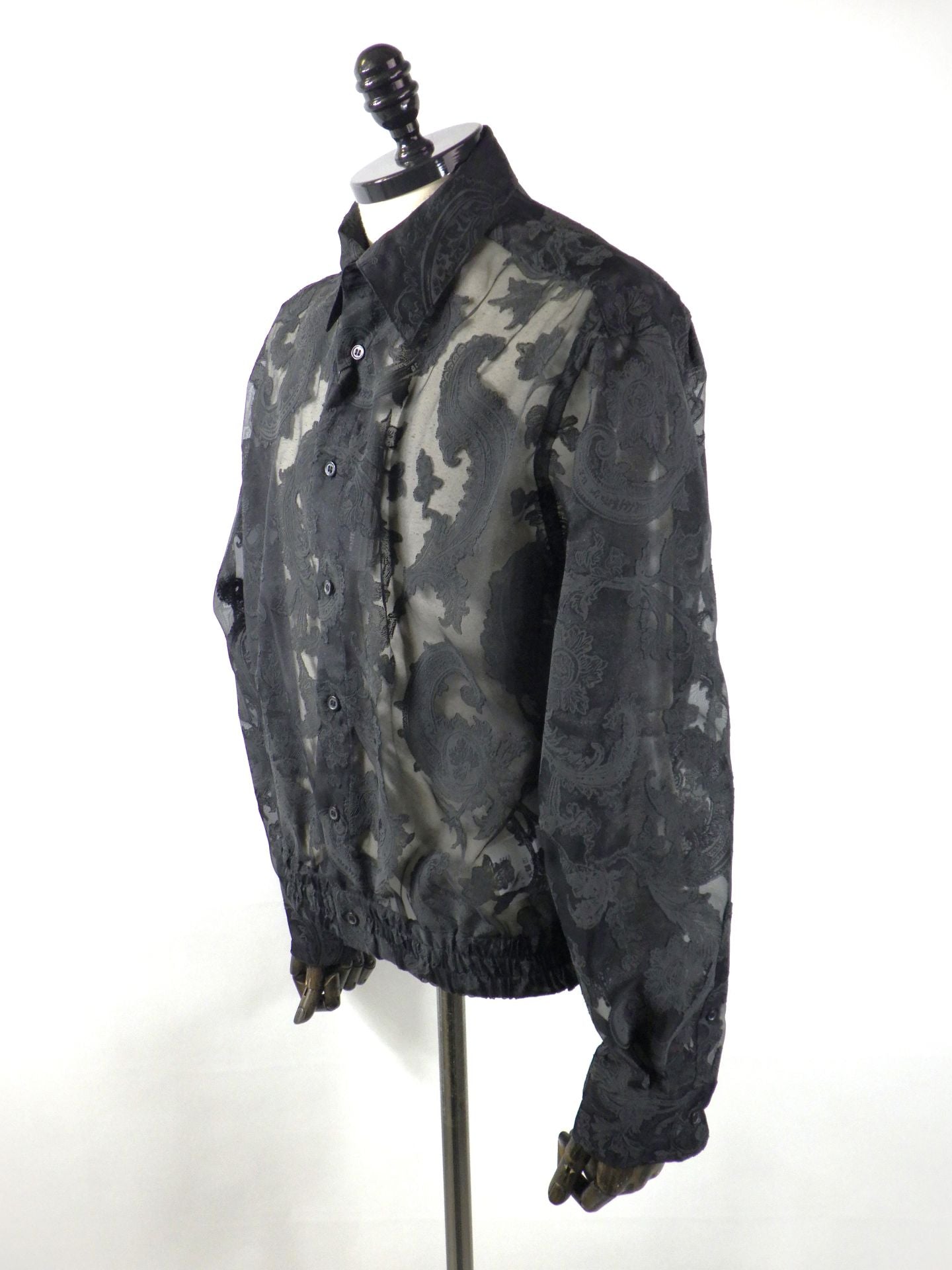 TAAKK　シアーペイズリーレギュラーシャツ　TA26SS-SH005-BK