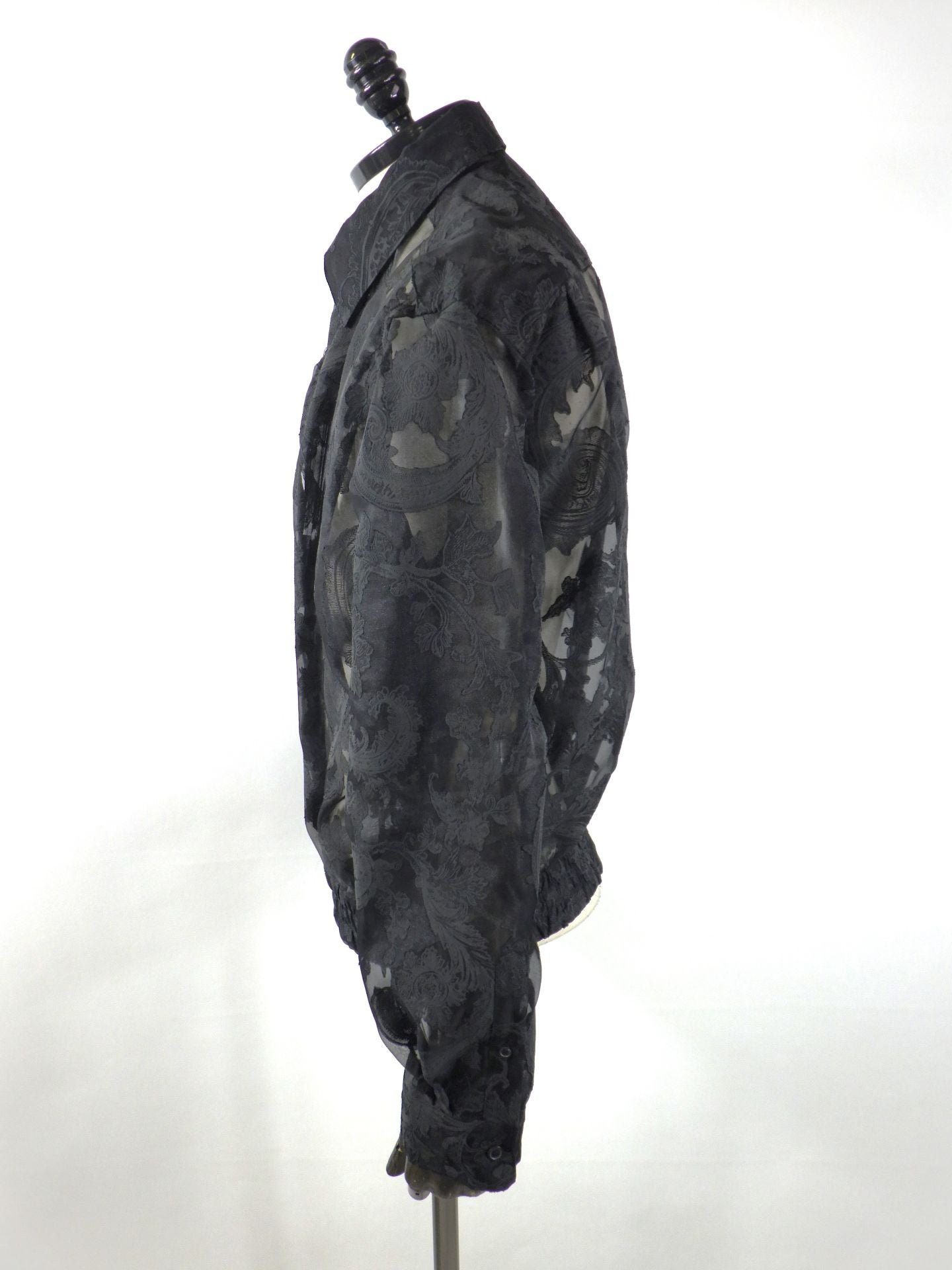 TAAKK　シアーペイズリーレギュラーシャツ　TA26SS-SH005-BK