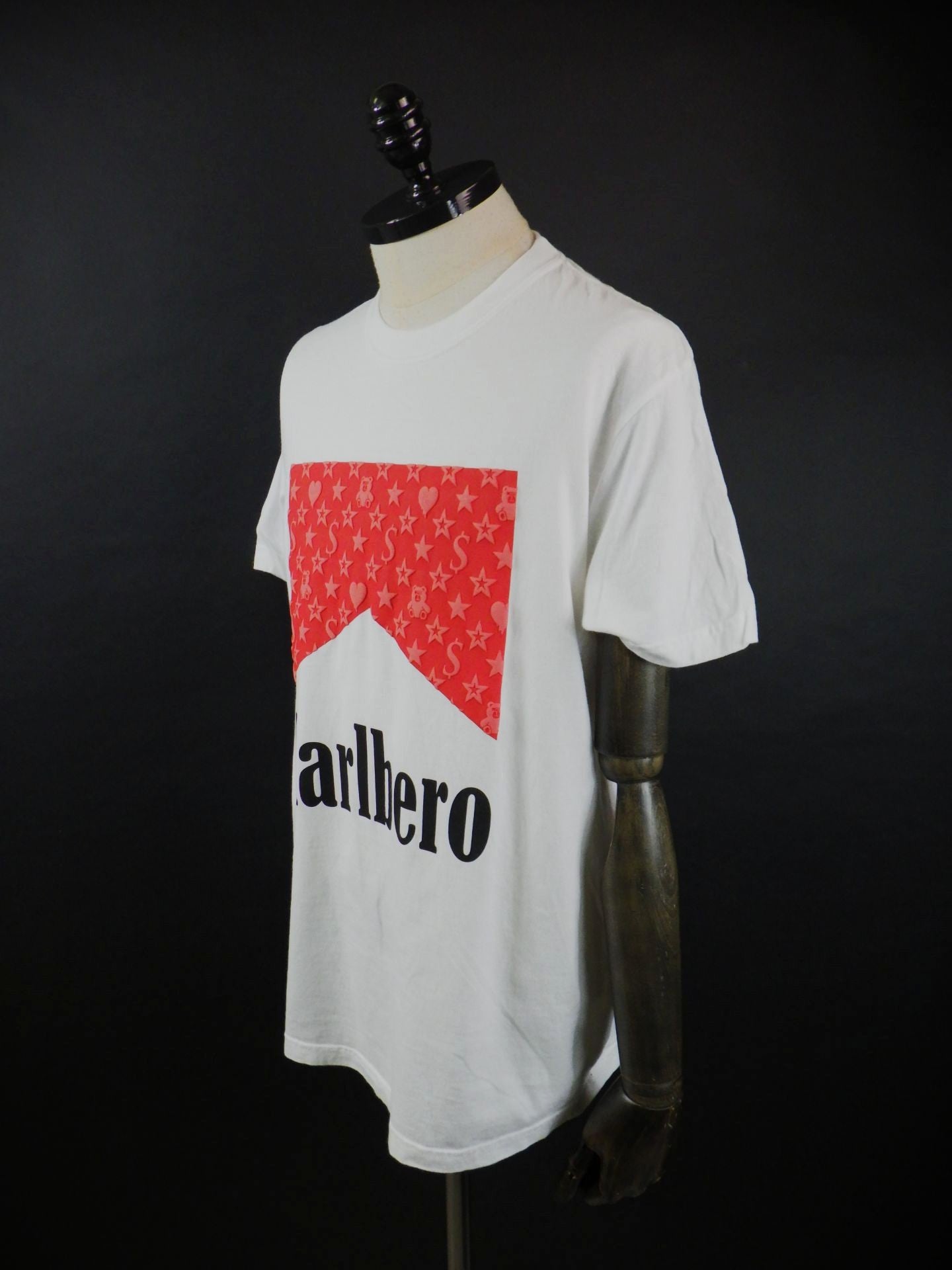 STUD MUFFIN　ピグメントウォッシュドコットン天竺 MARBEROフォームプリント SSシャツ　614-02873-WH