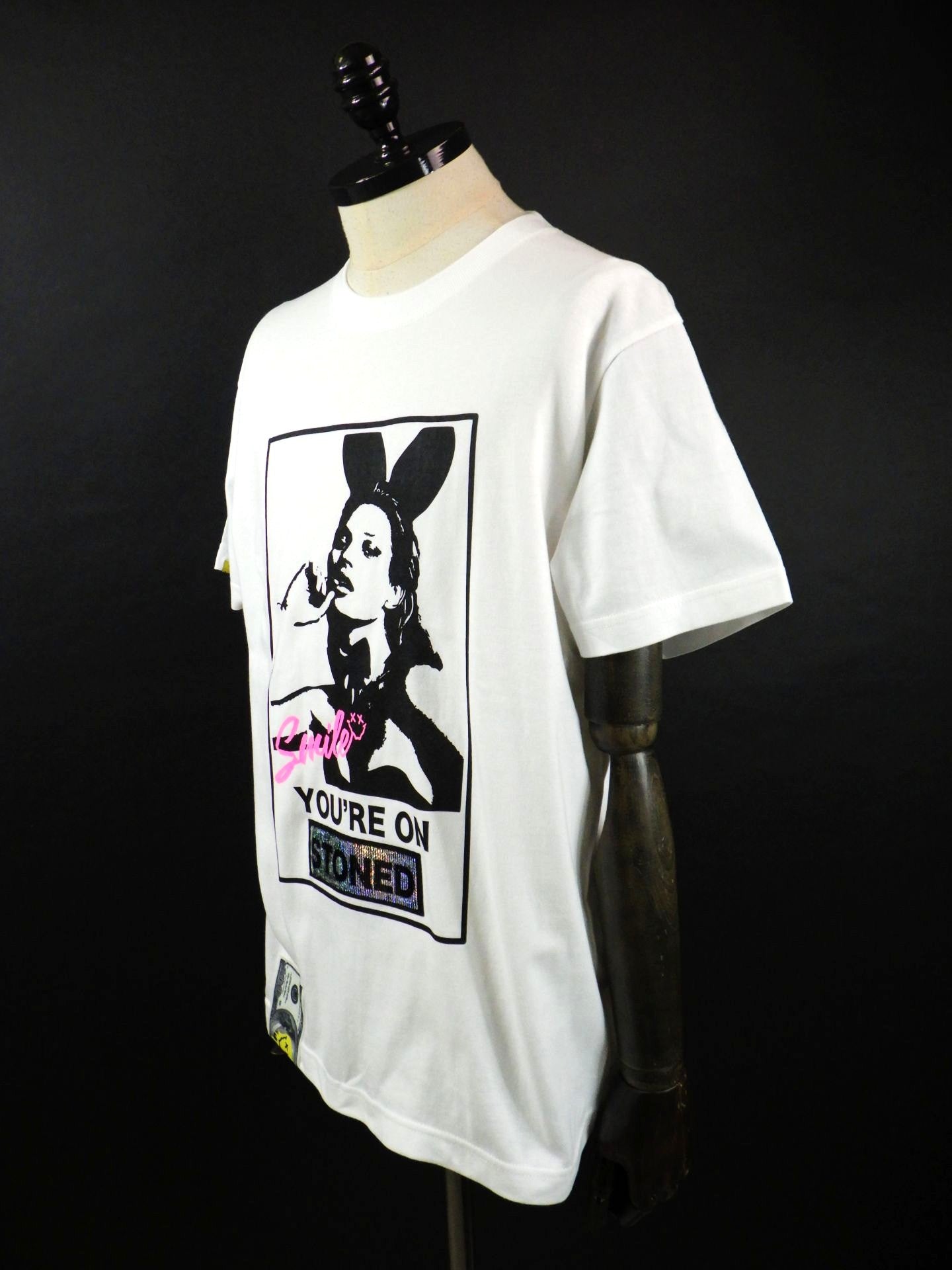 STUD MUFFIN　コットン天竺YOURE ON STONEDシークインSSシャツ　614-02875-WH