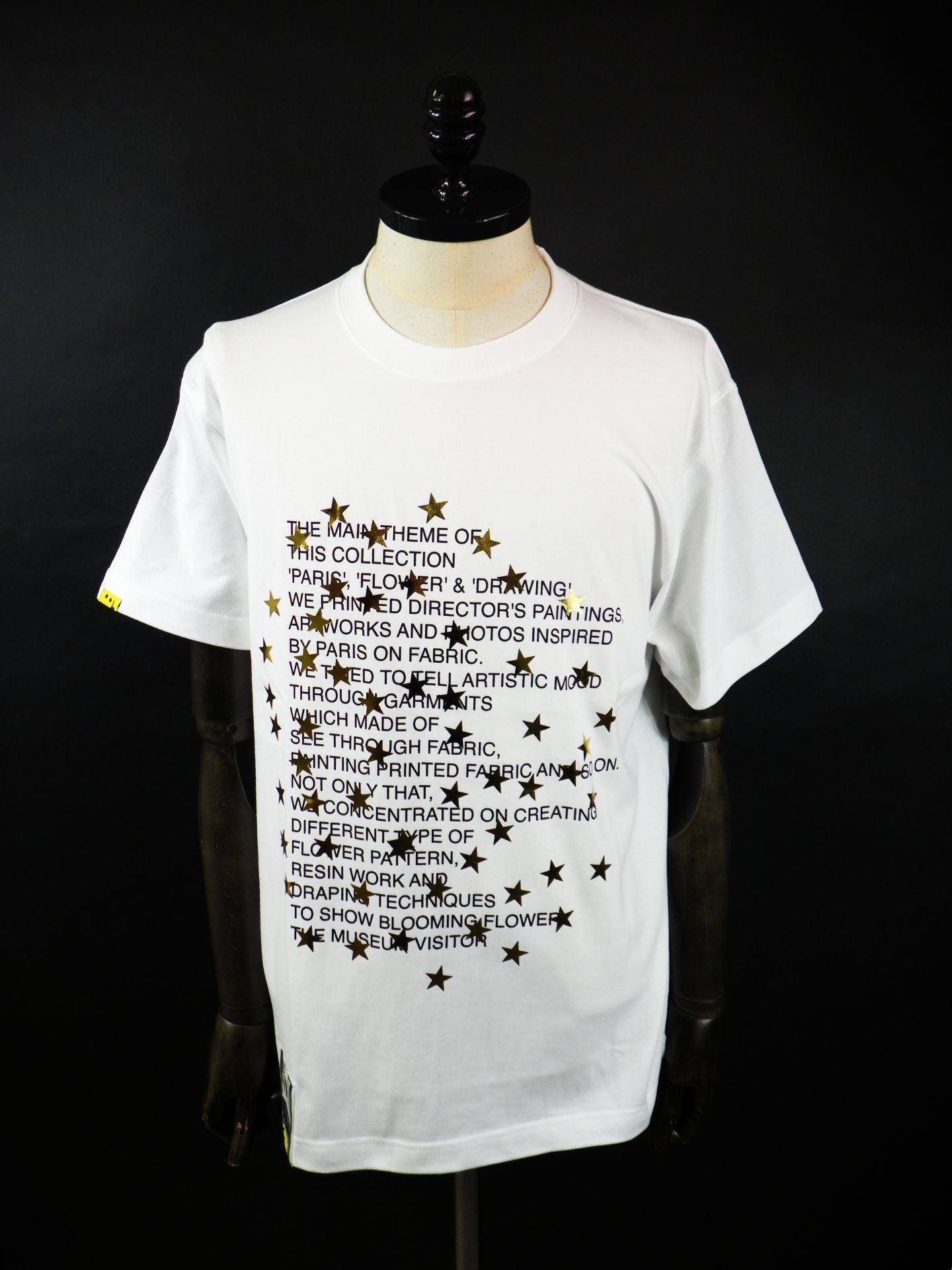 STUD MUFFIN　コットン天竺 メッセージスター箔プリント SSシャツ　614-02876-WH