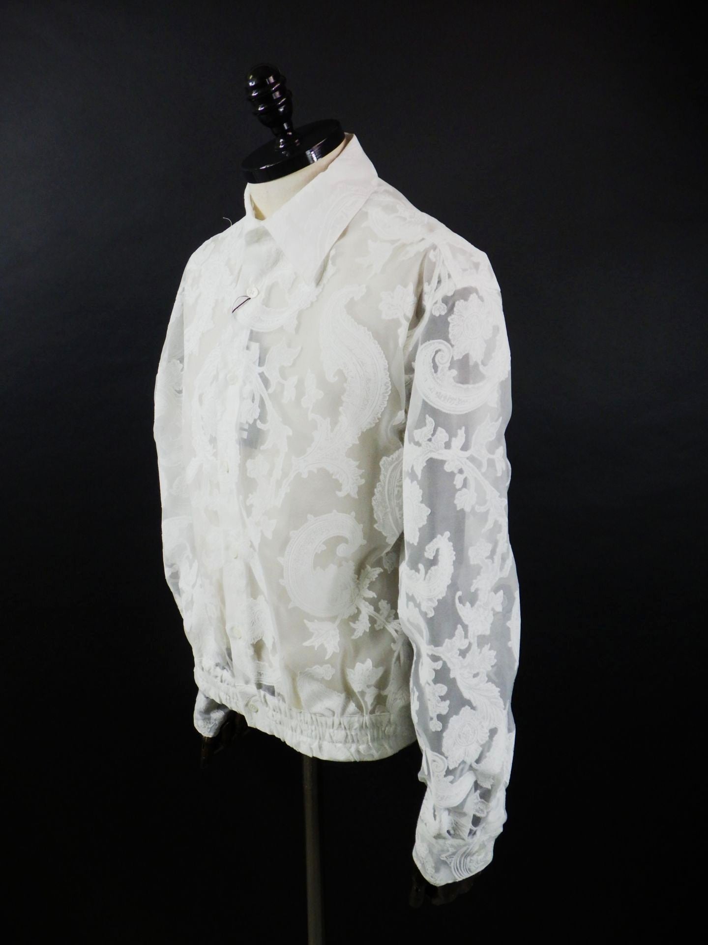 TAAKK　シアーペイズリーレギュラーシャツ　TA26SS-SH005-WHT