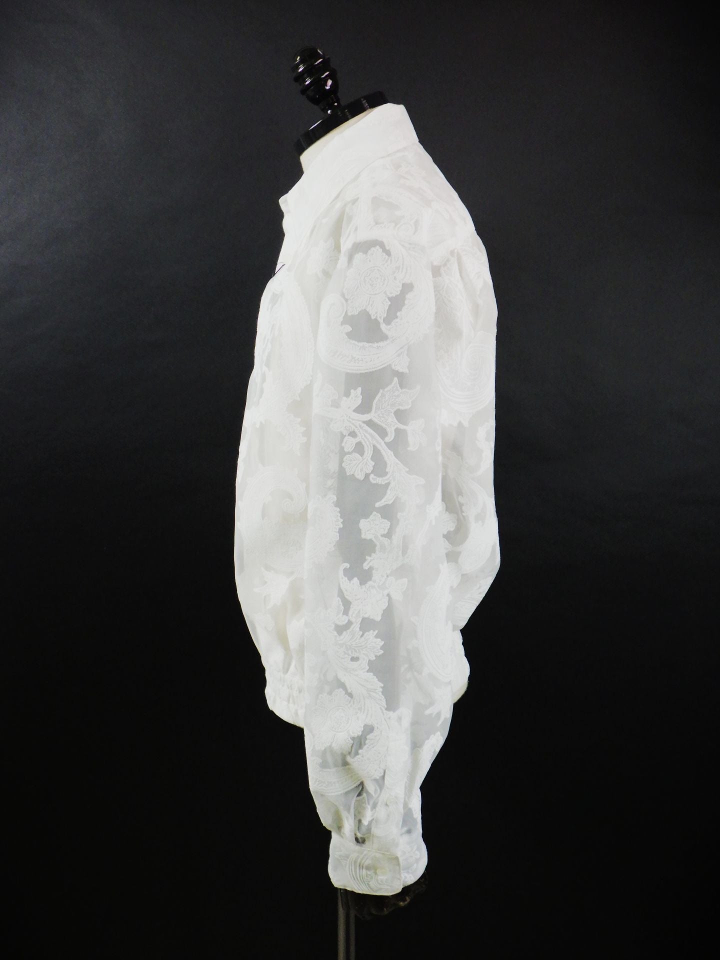 TAAKK　シアーペイズリーレギュラーシャツ　TA26SS-SH005-WHT