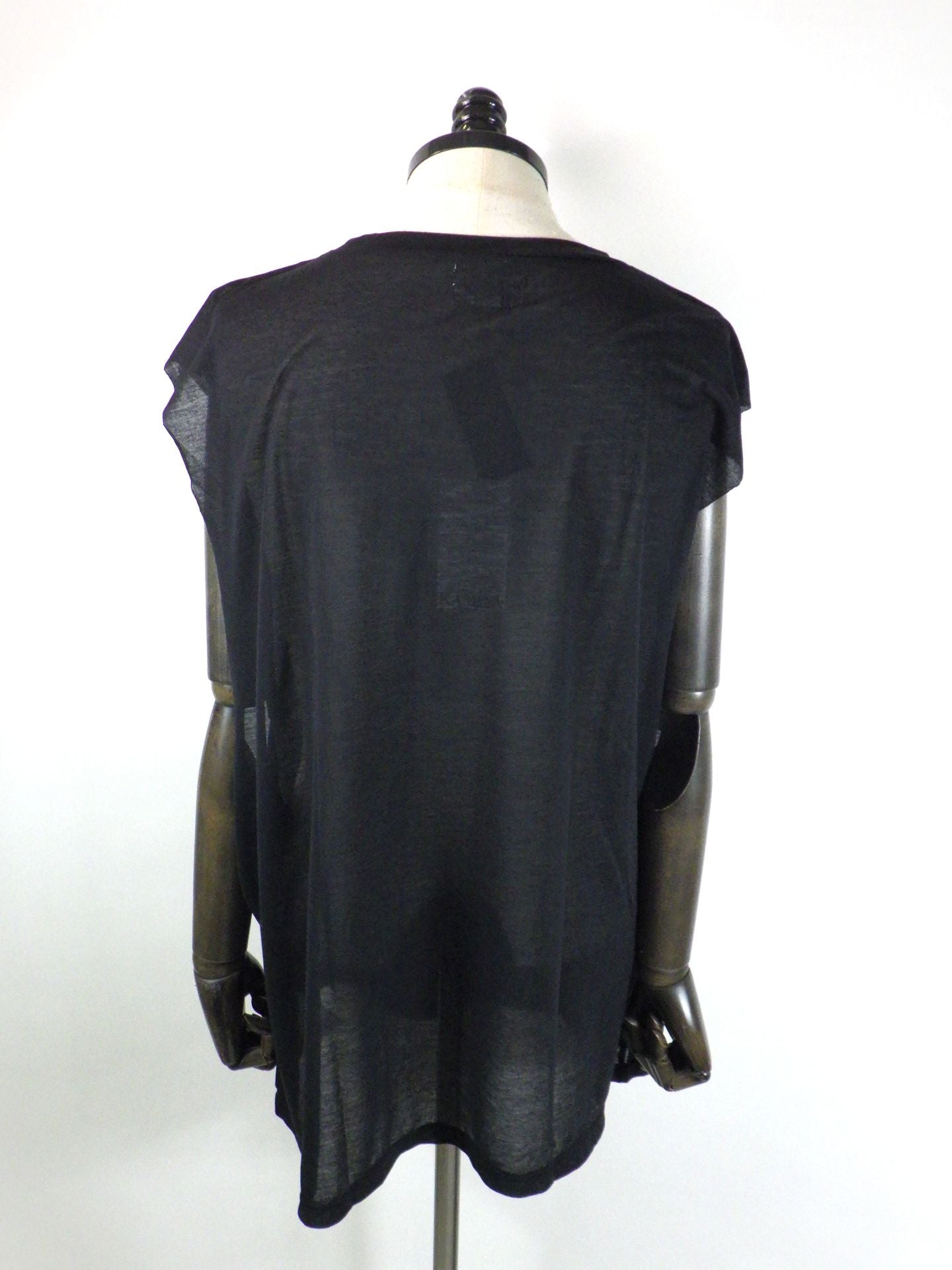 KAMIYA　タイポグラフィプリントシアージャージ―スリーブレスT-シャツ　G16TS082-BK