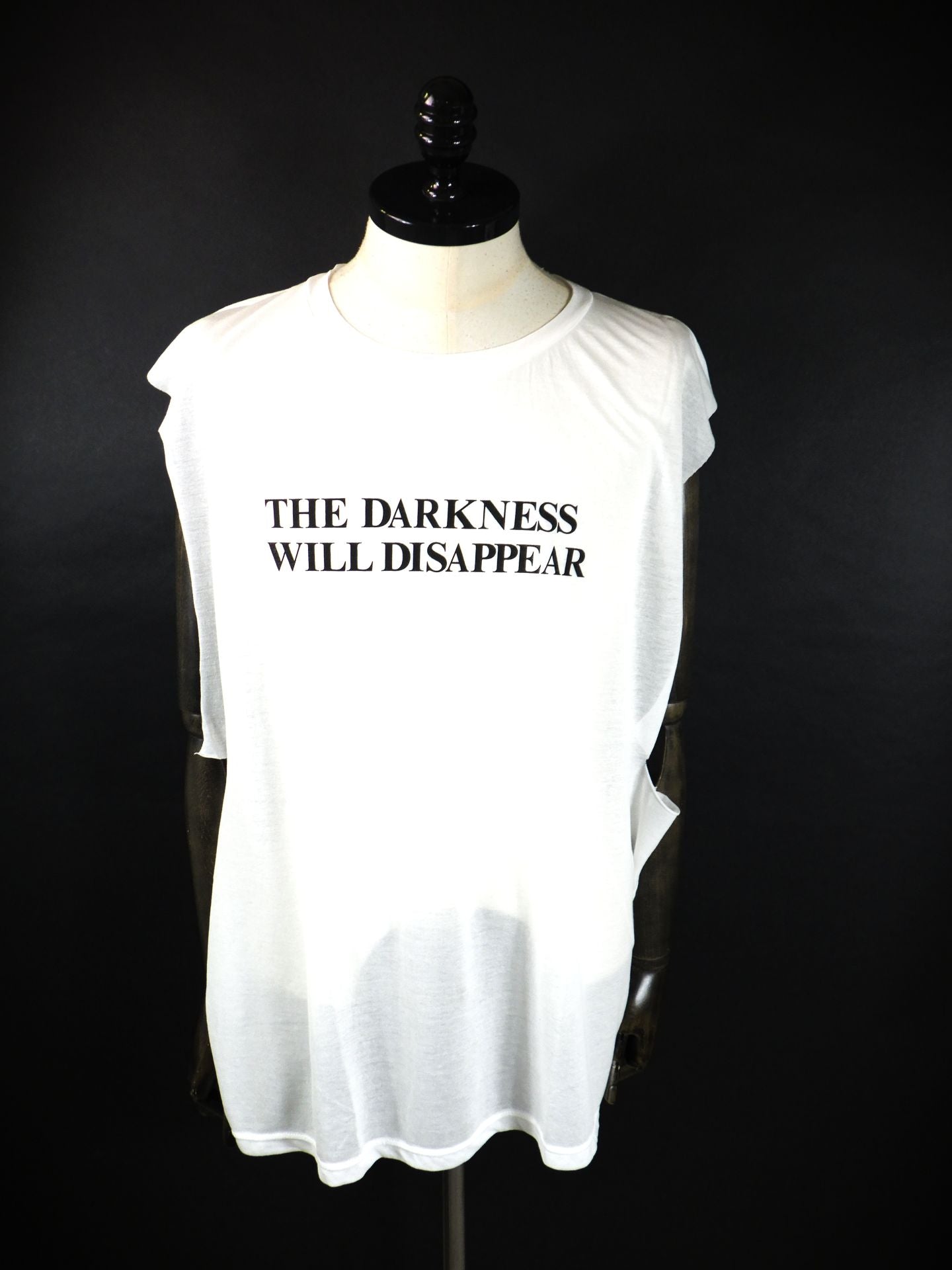 KAMIYA　タイポグラフィプリントシアージャージ―スリーブレスT-シャツ　G16TS082-WH