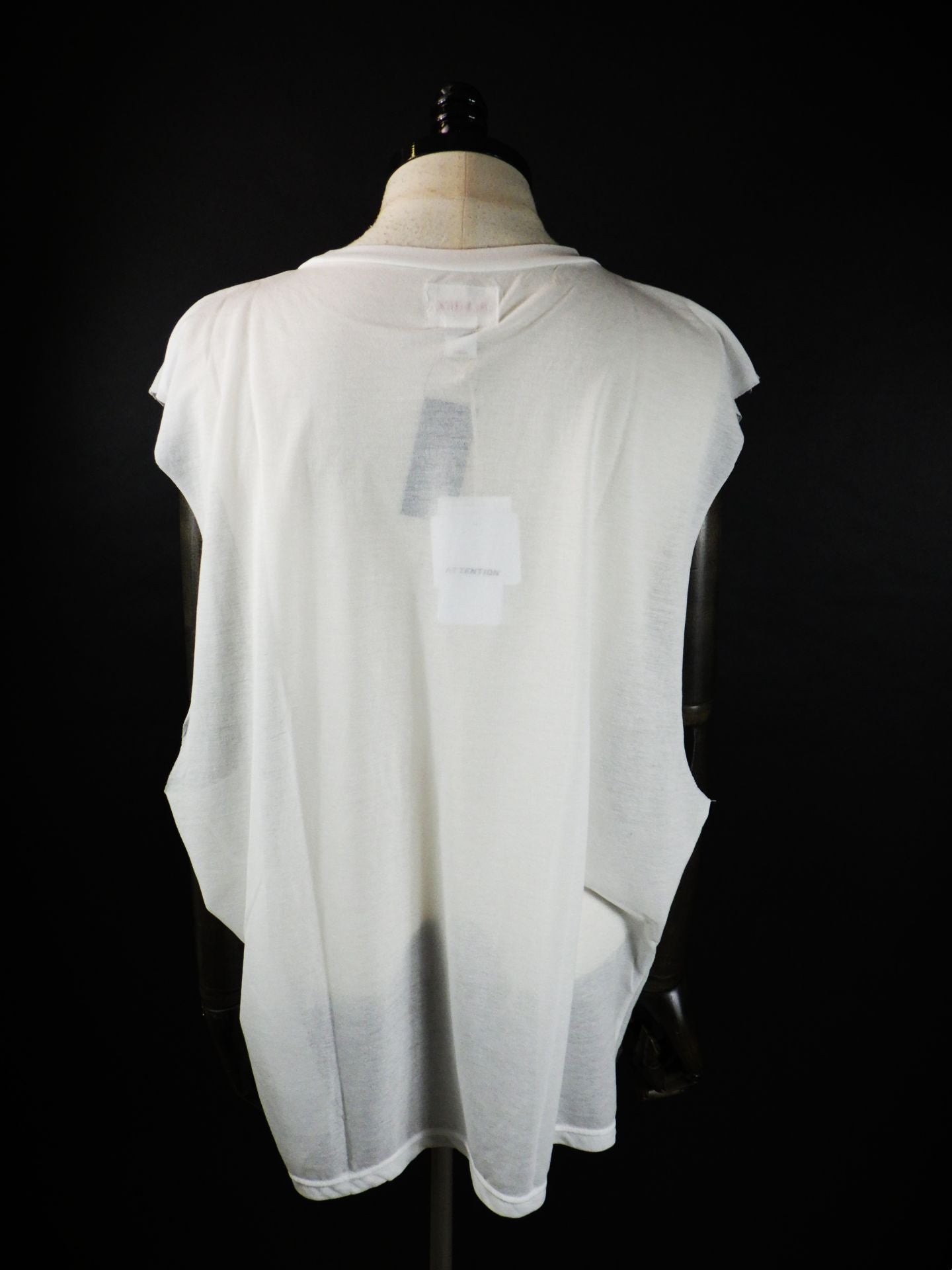 KAMIYA　タイポグラフィプリントシアージャージ―スリーブレスT-シャツ　G16TS082-WH