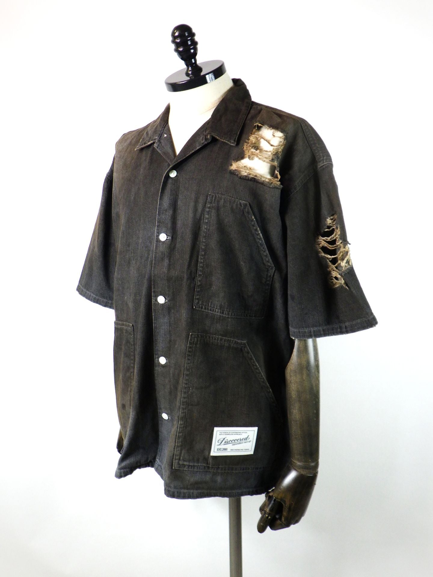 DISCOVERED　ショートスリーブデニムシャツ 　DC-SS26-SH-01-BK