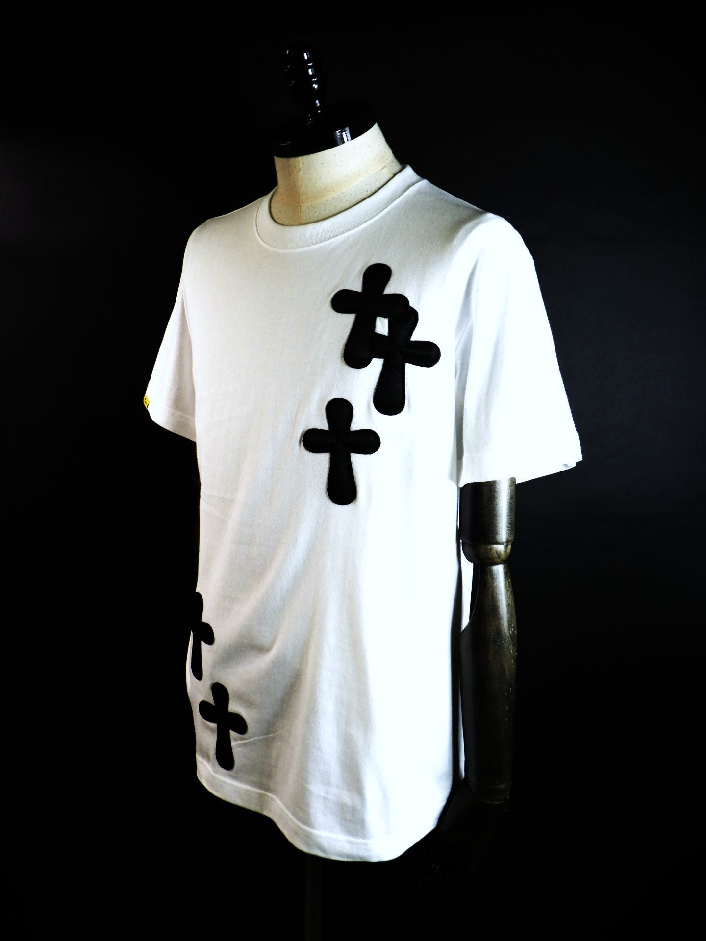 STUD MUFFIN　コットン天竺クロスパフワッペンSSシャツ　614-02885-WH