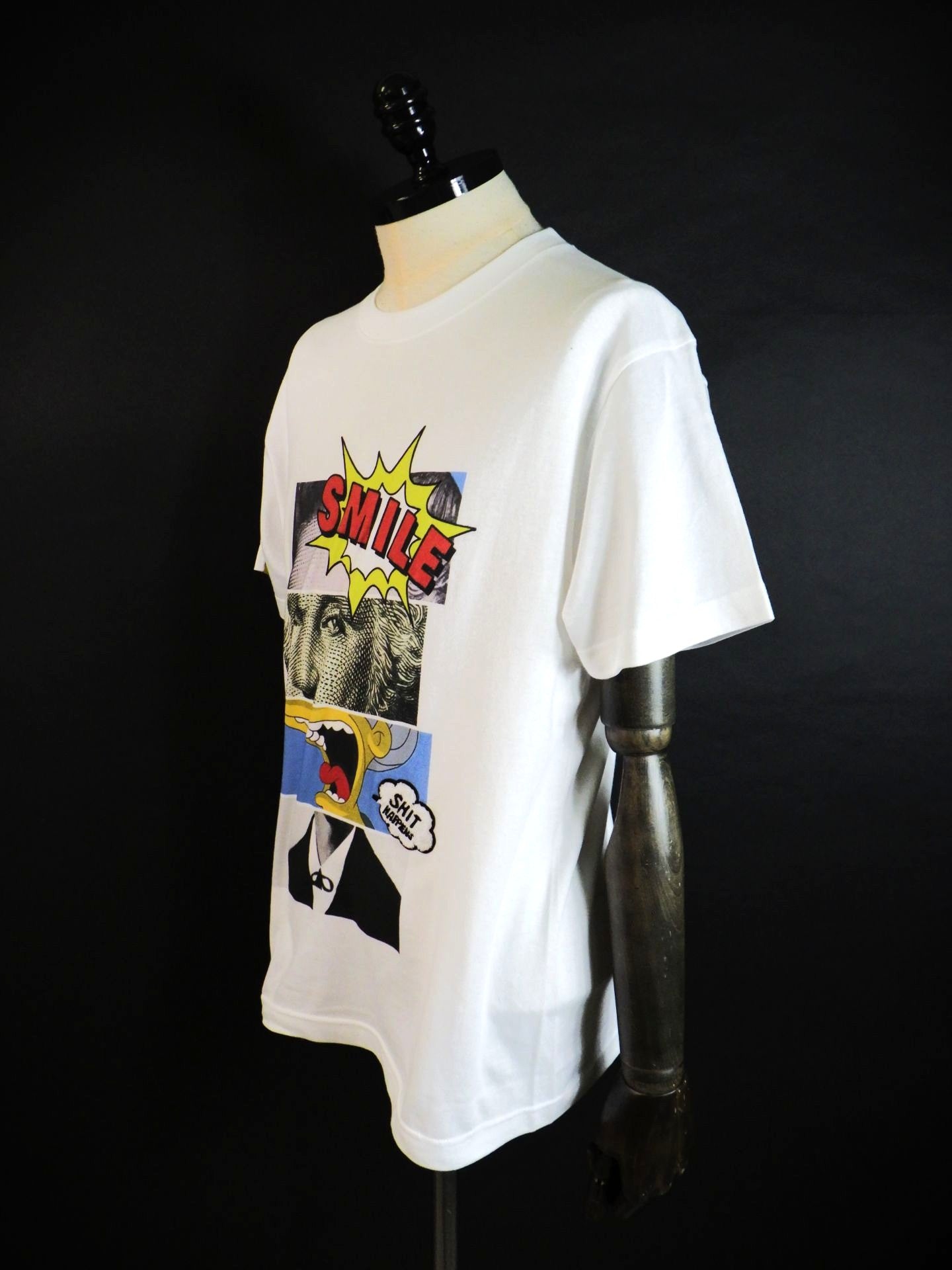 STUD MUFFIN　コットン天竺ブロックコラージュSSシャツ　614-02884-WH