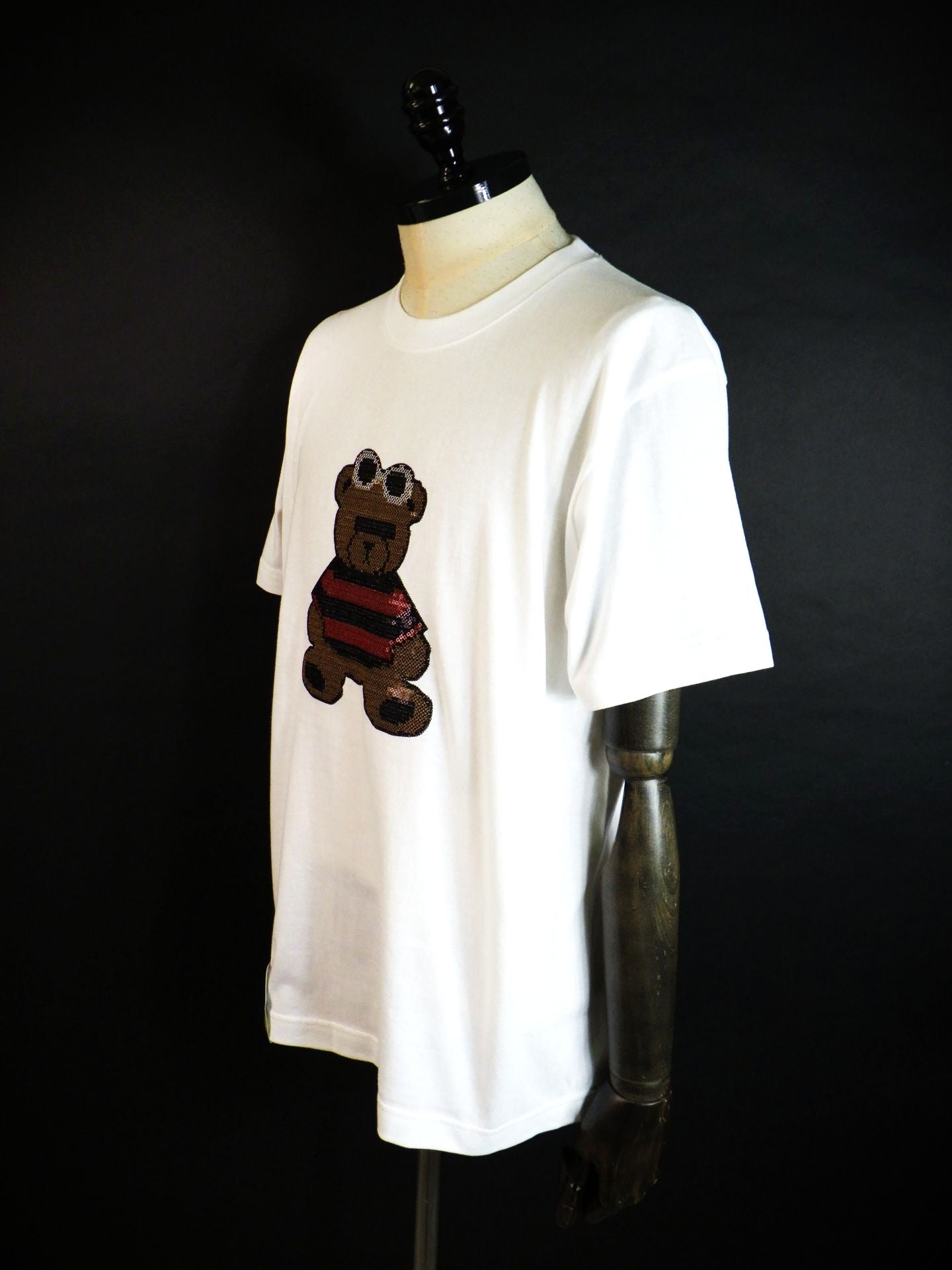 STUD MUFFIN　コットン天竺カートベアシークインSSシャツ　614-02883-WH
