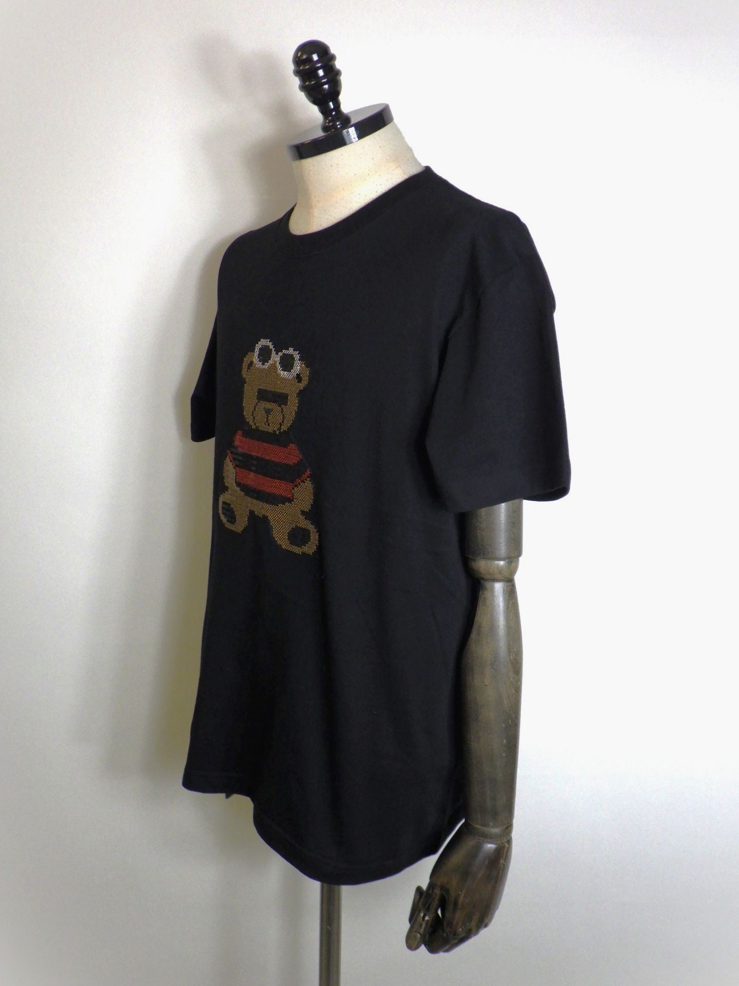 STUD MUFFIN　コットン天竺カートベアシークインSSシャツ　614-02883-BK
