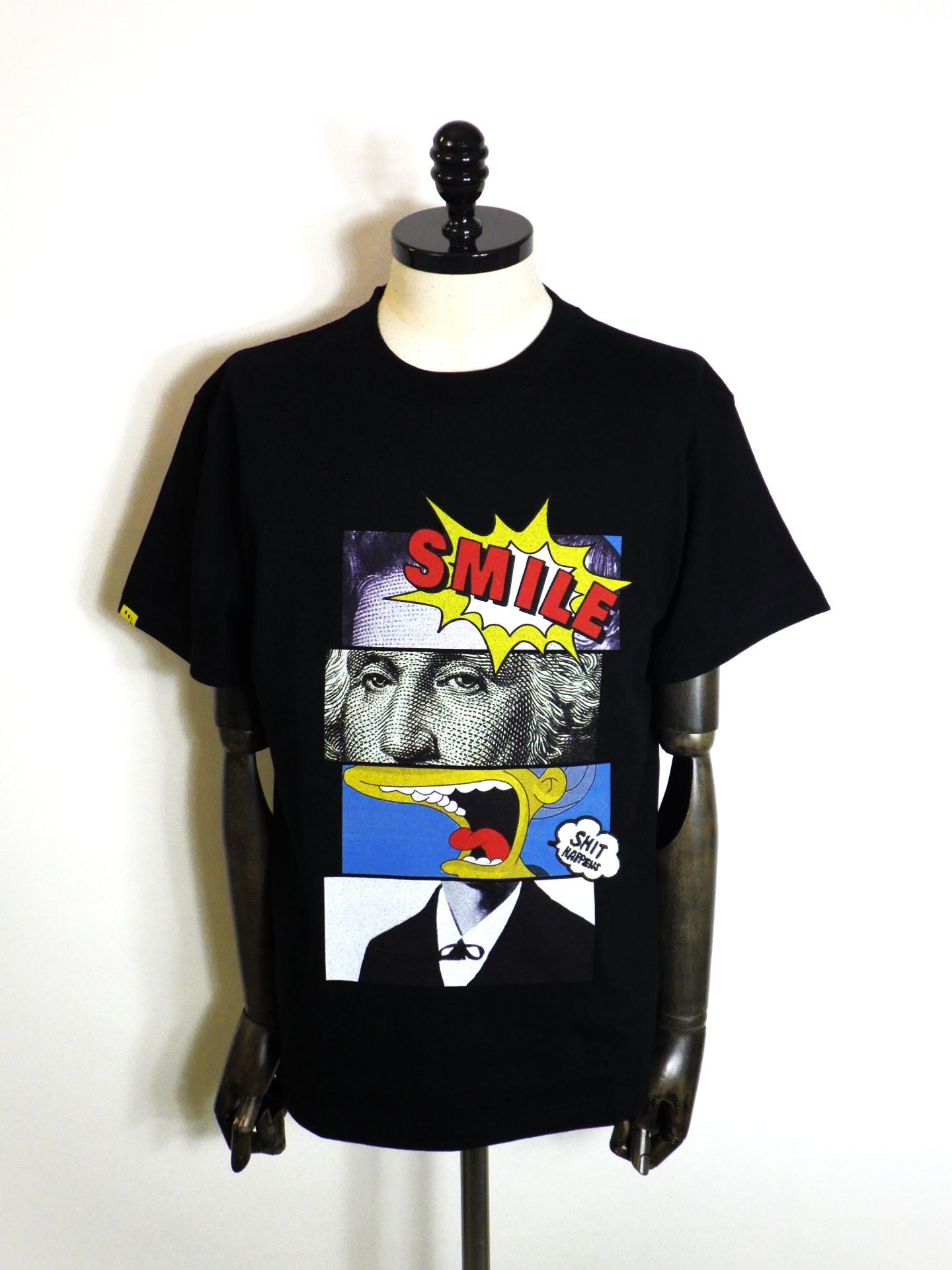 STUD MUFFIN　コットン天竺ブロックコラージュSSシャツ　614-02884-BK