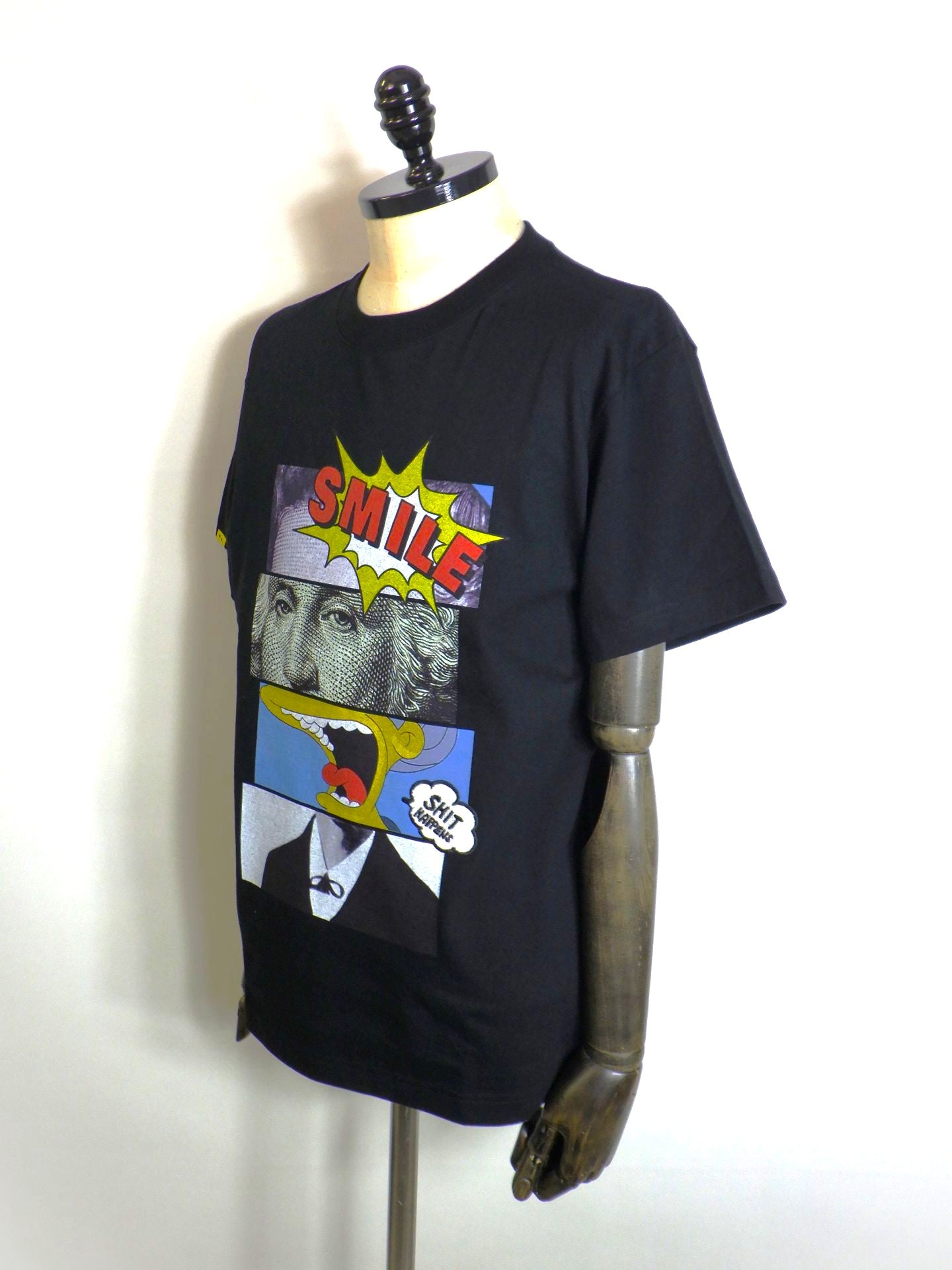 STUD MUFFIN　コットン天竺ブロックコラージュSSシャツ　614-02884-BK