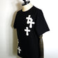 STUD MUFFIN　コットン天竺クロスパフワッペンSSシャツ　614-02885-BK