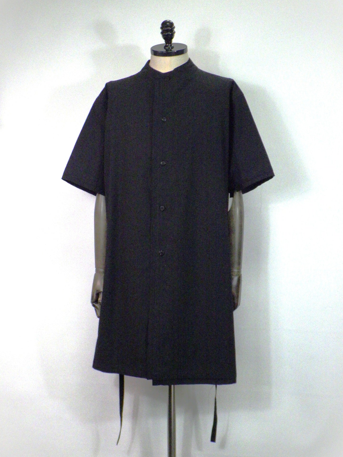 prasthana　strings raw edge s/s shirt　P-2201001-BK
