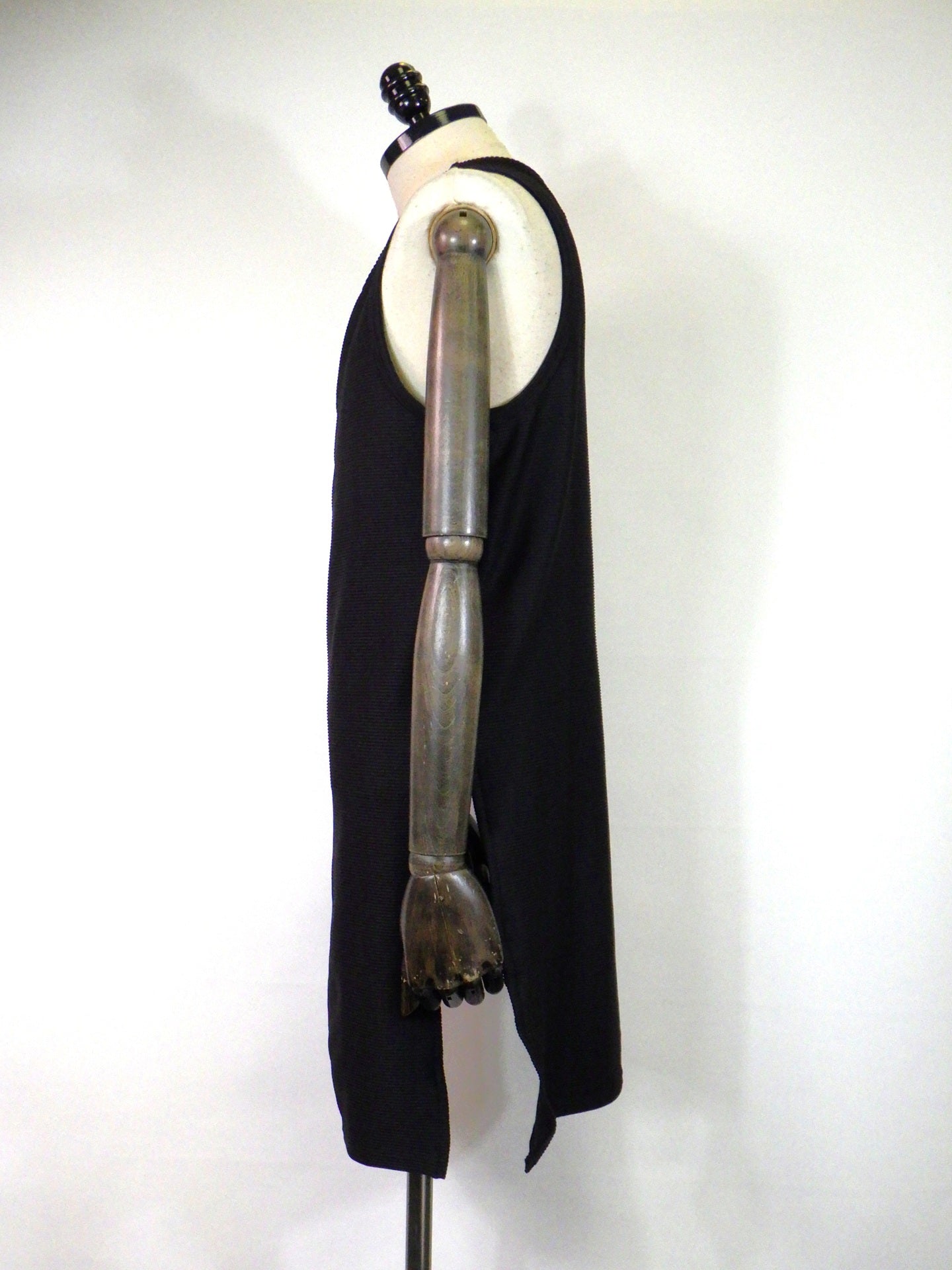prasthana　offset extension tank top_A [RIPPLE JERSEY]　P-2202002-BK