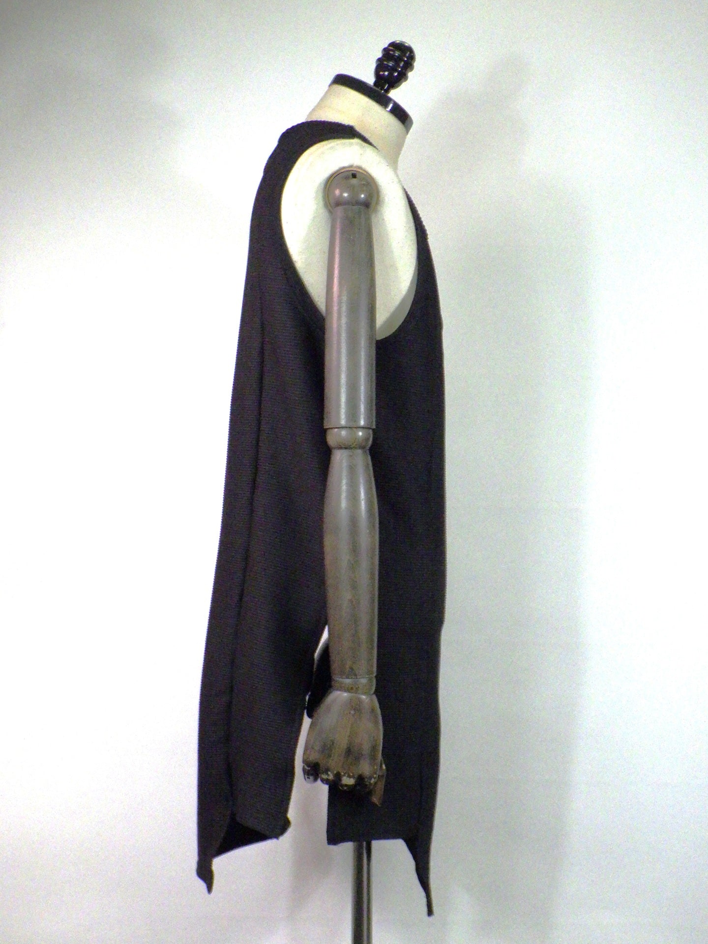 prasthana　offset extension tank top_A [RIPPLE JERSEY]　P-2202002-BK