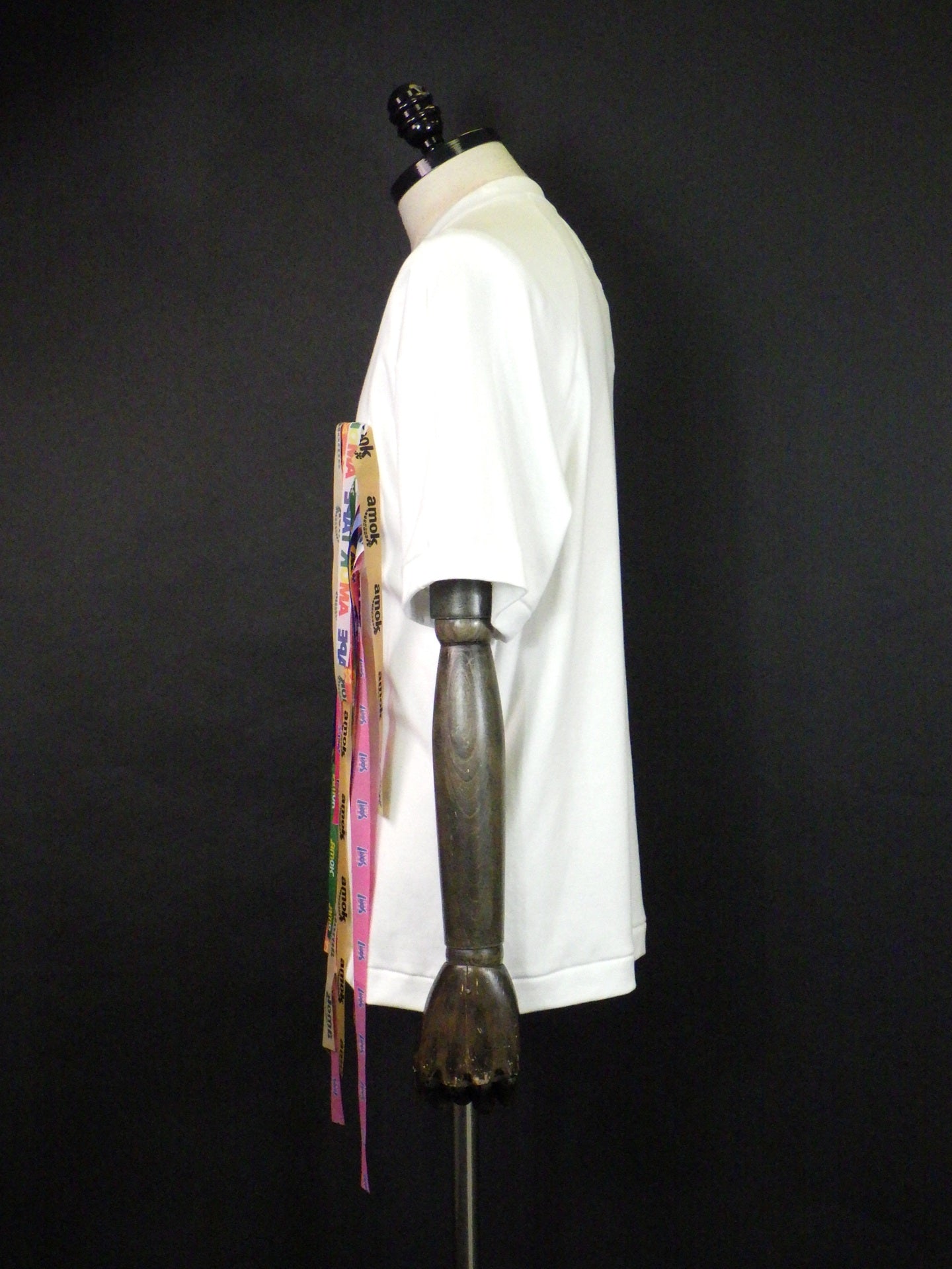 amok　テープウェーヴィングTEE　261011-WHT