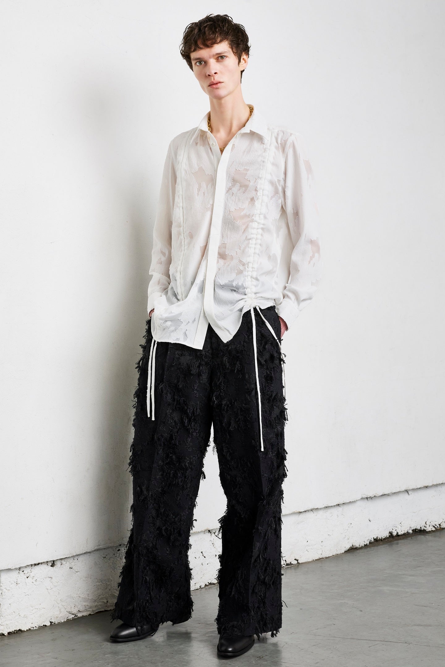 NOWL　カットジャガードシャーリングシャツ　2516007NZ